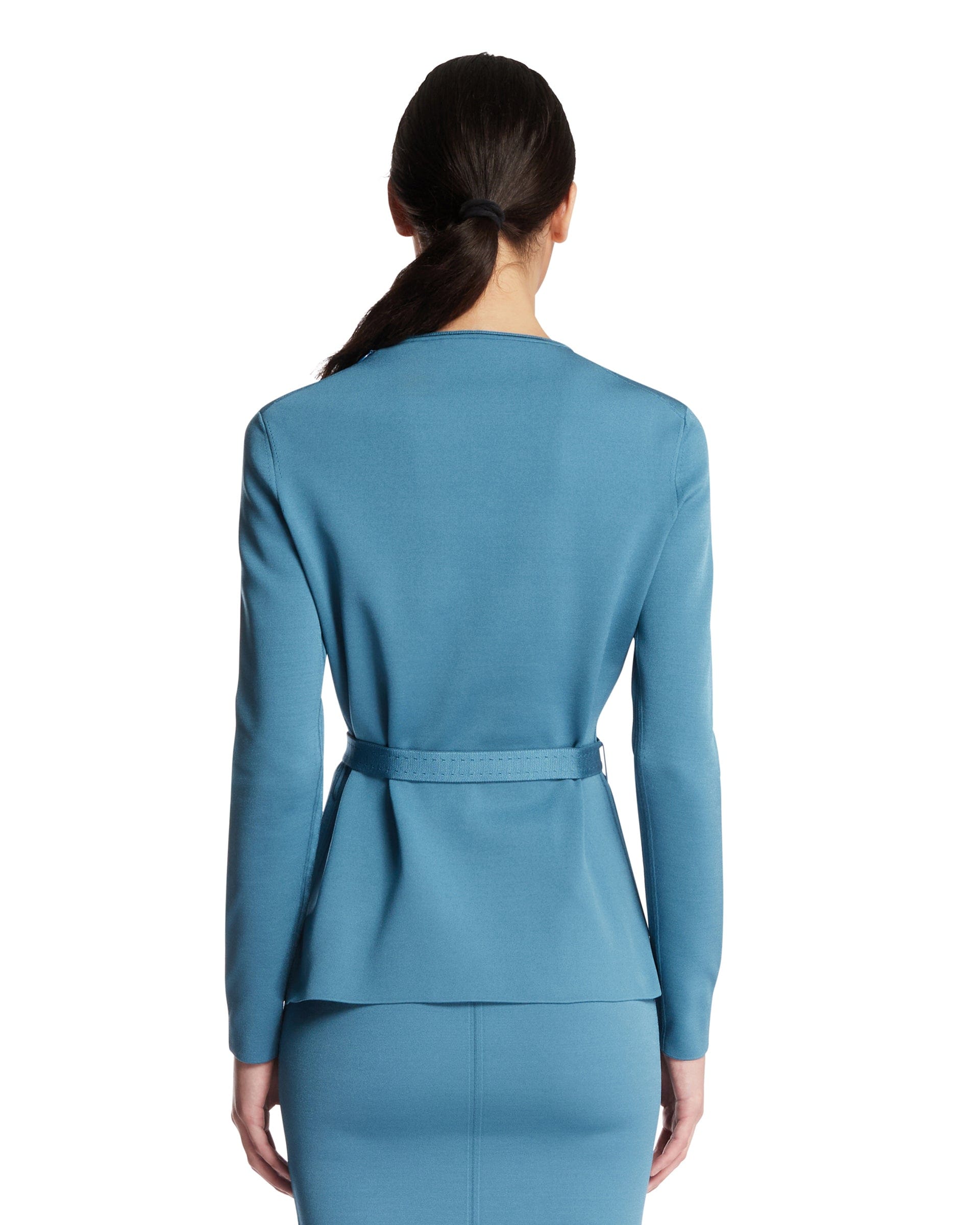 TOM FORD Top Girocollo Con Cintura Azzurro