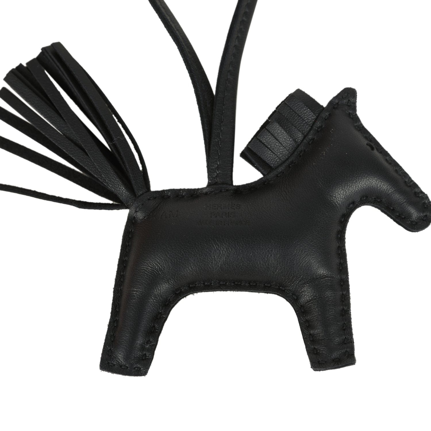 Hermes Rodeo Robeo Plush Charm PM Black, Beige Marfa, Vert Mangrove Milo Lambskin and Ecru Merino Wool Palladium Hardware