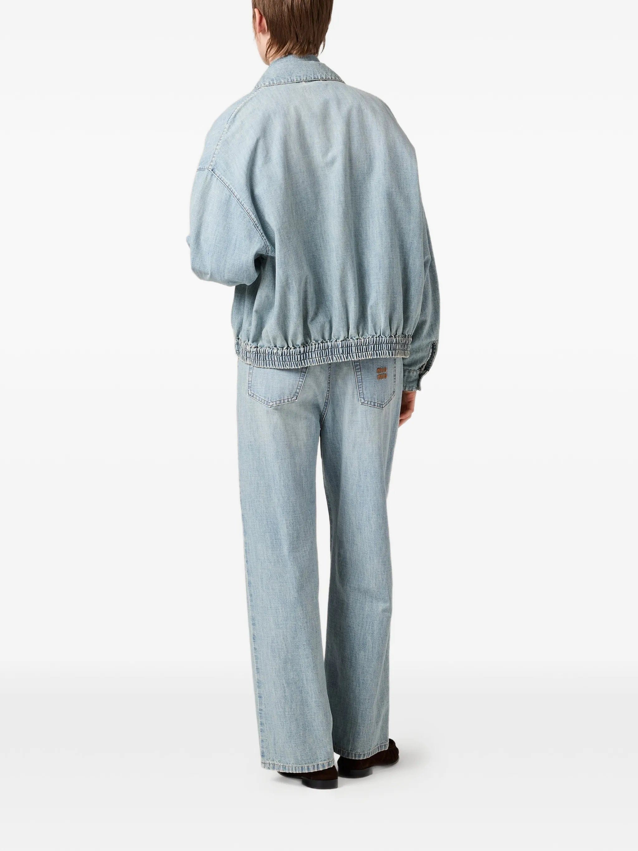 Miu Miu Chambray embroidered - logo jeans