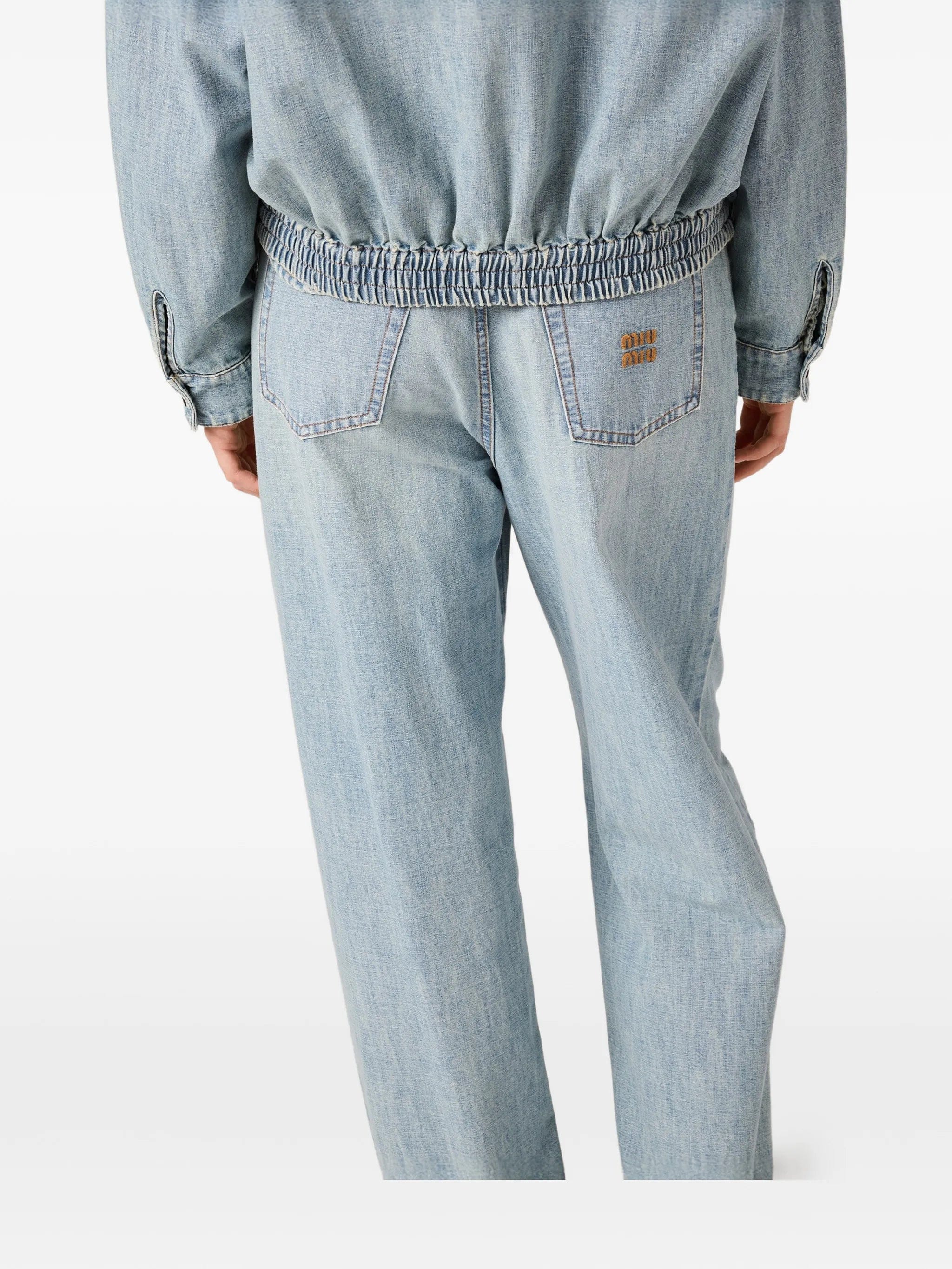 Miu Miu Chambray embroidered - logo jeans