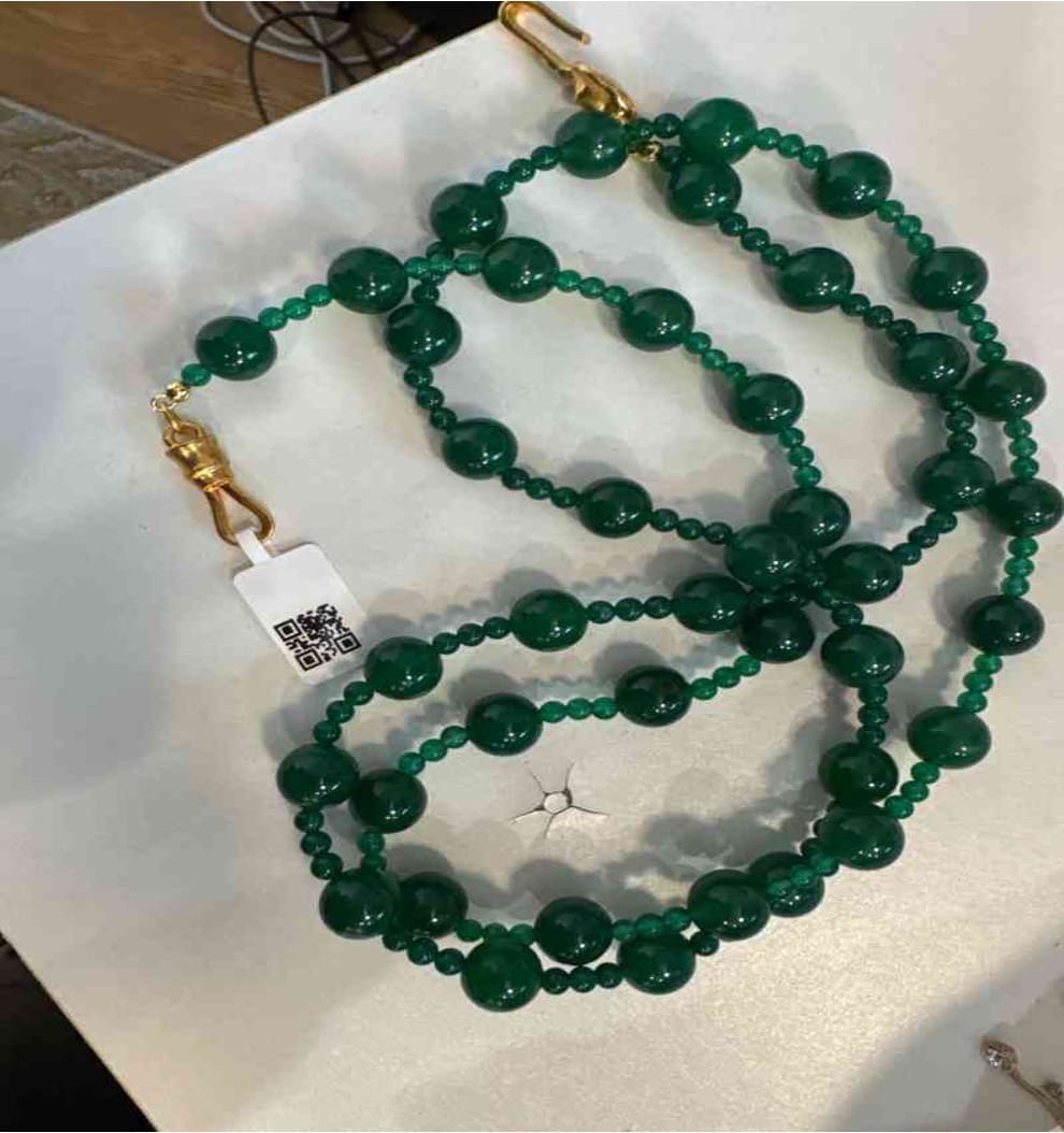CHANEL 1995 Green Glass Necklace CQ501003