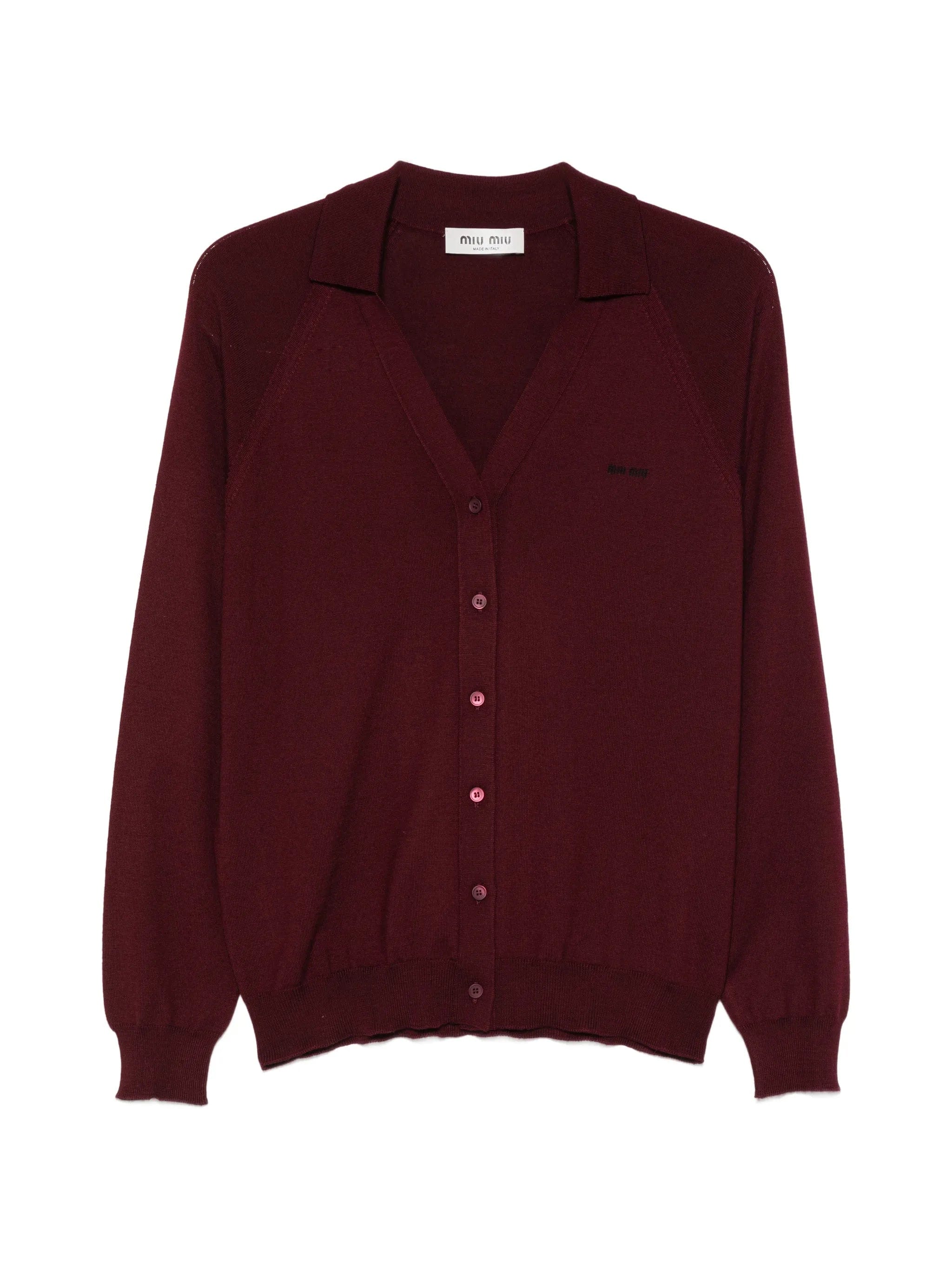 Miu Miu logo - embroidered cardigan