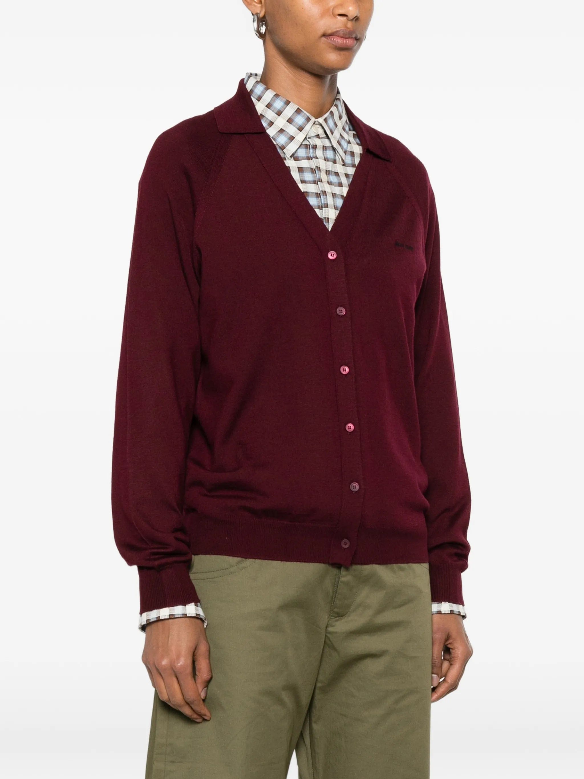 Miu Miu logo - embroidered cardigan