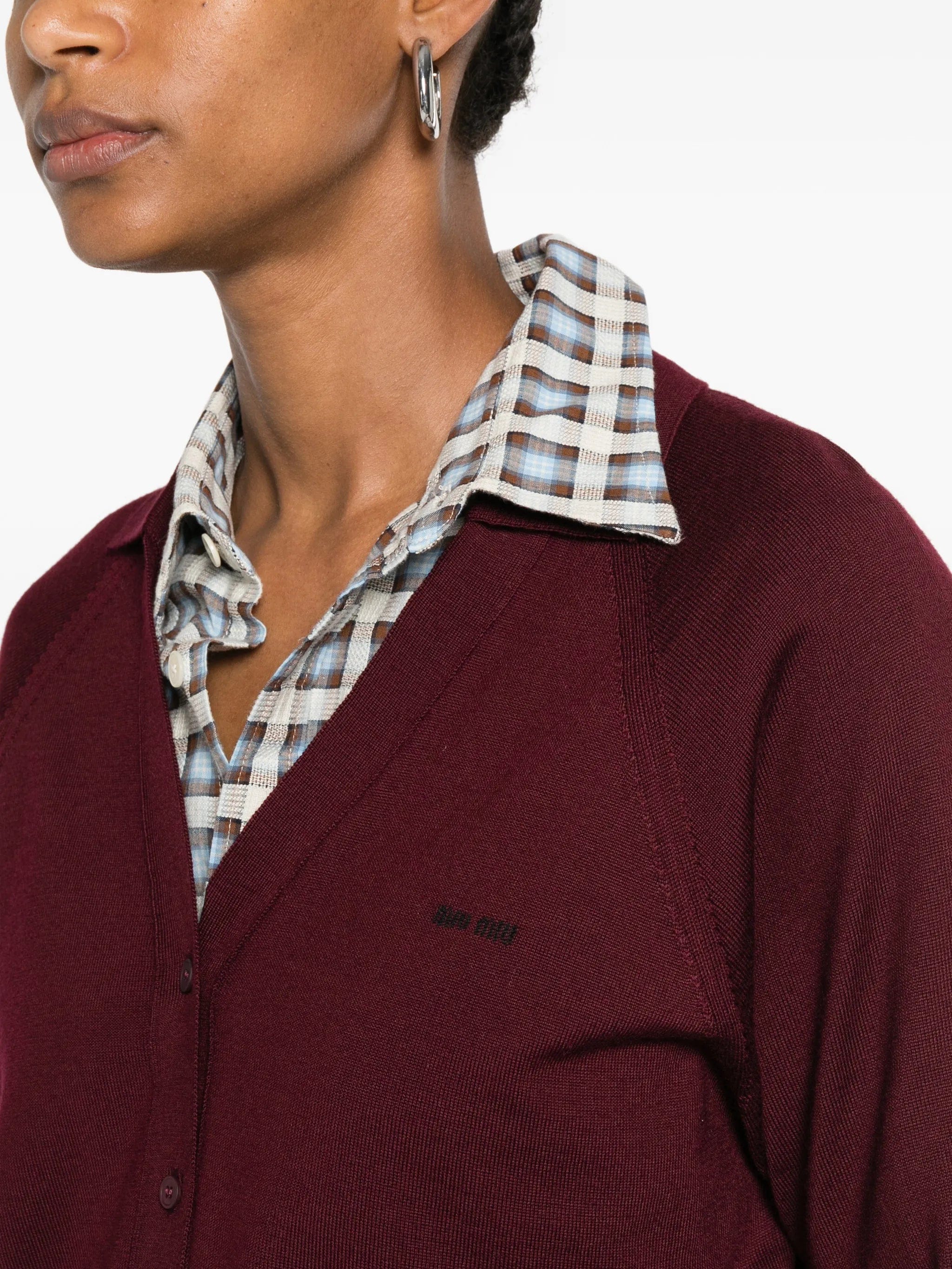 Miu Miu logo - embroidered cardigan