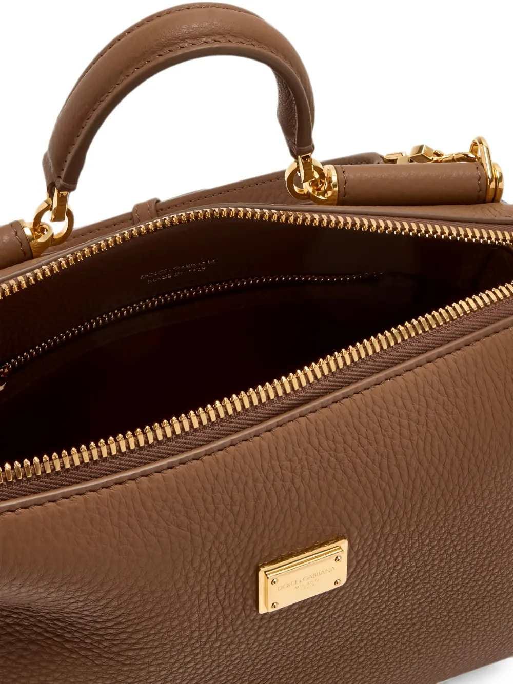 Dolce & Gabbana Women Vittoria Leather Tote Bag With Logo Plaque