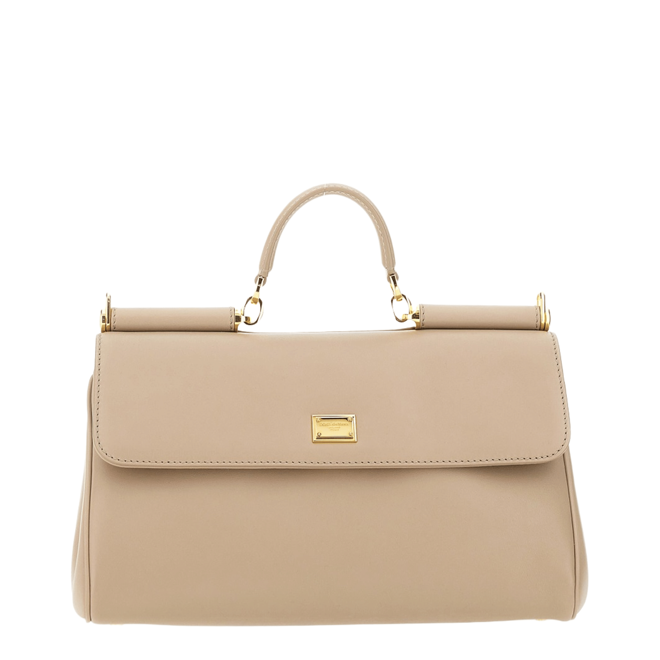 Dolce & Gabbana My Sicily Medium Calfskin Handbag - Beige