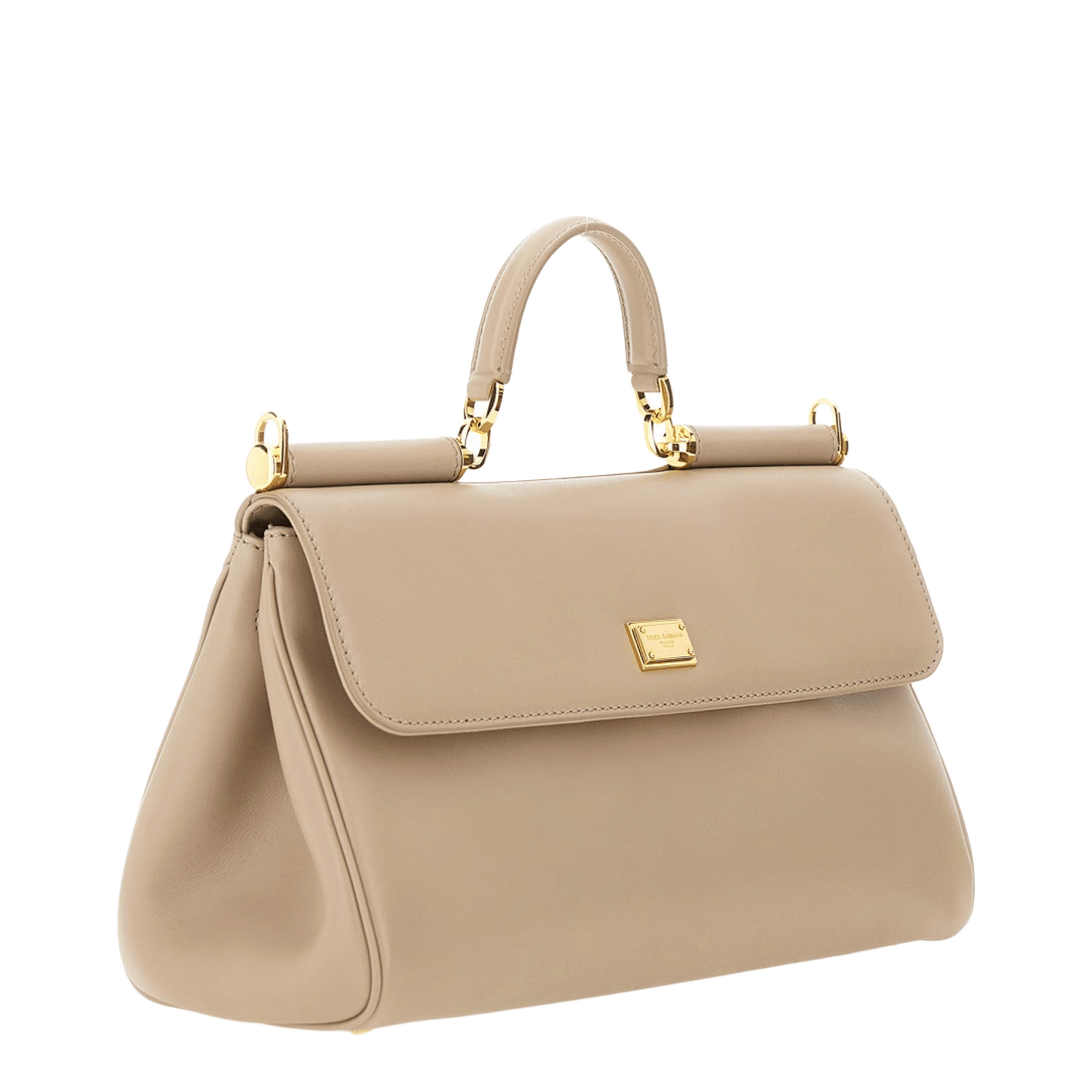 Dolce & Gabbana My Sicily Medium Calfskin Handbag - Beige