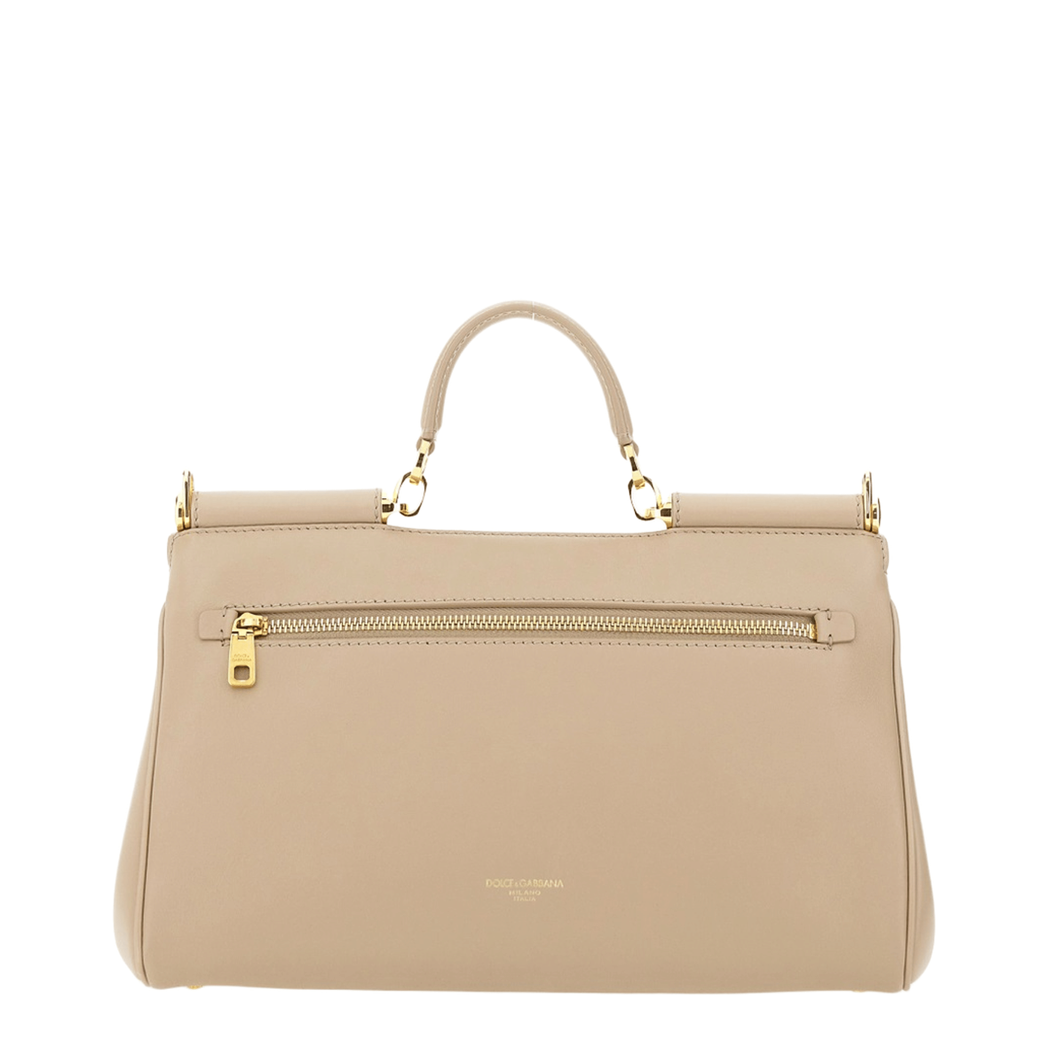 Dolce & Gabbana My Sicily Medium Calfskin Handbag - Beige