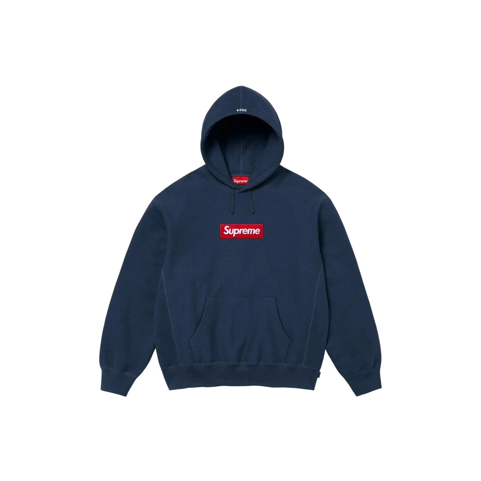Supreme Box Logo Hooded Sweatshirt Navy (2024)