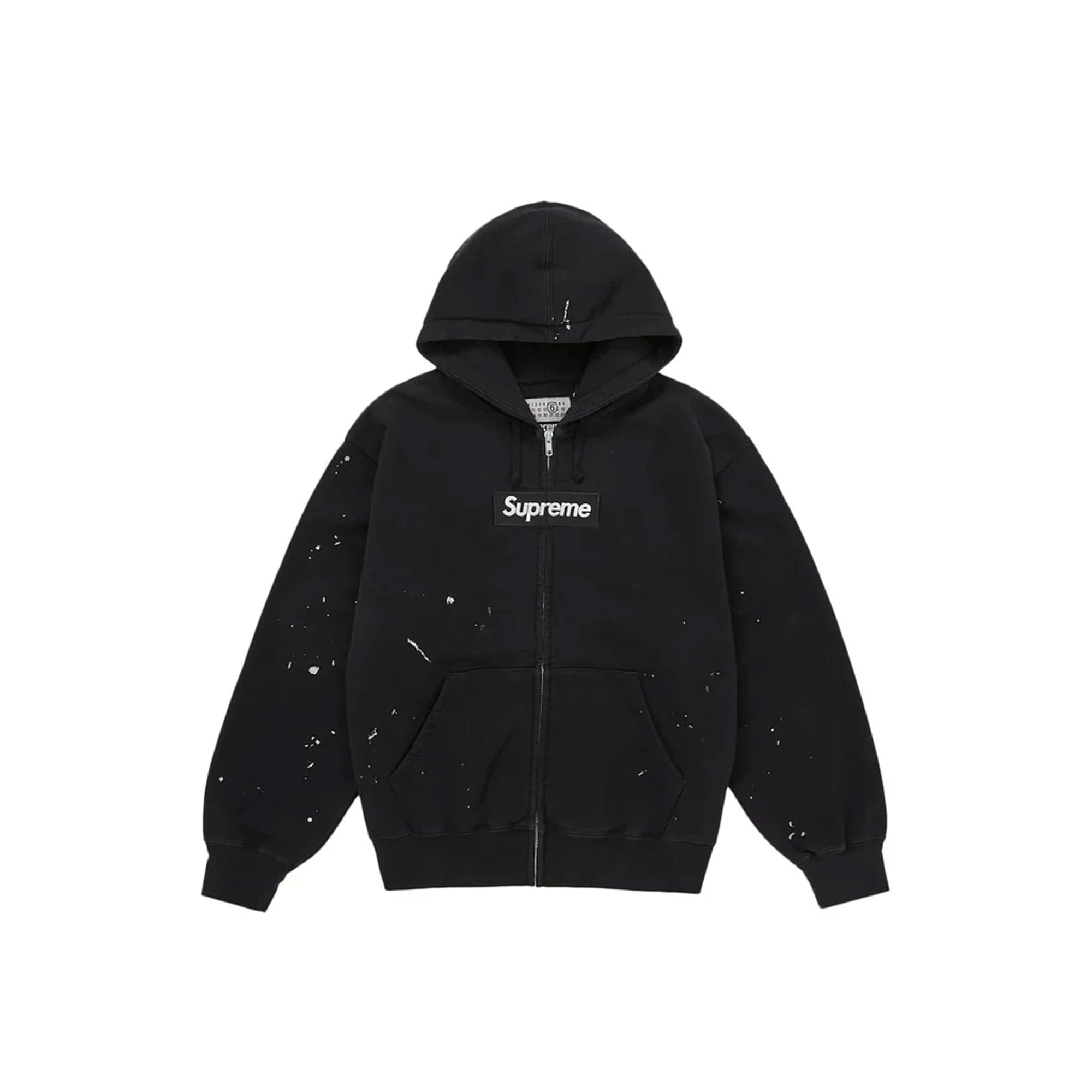 Supreme x MM6 Maison Margiela Box Logo Zip Up Hooded Sweatshirt Black (2026)
