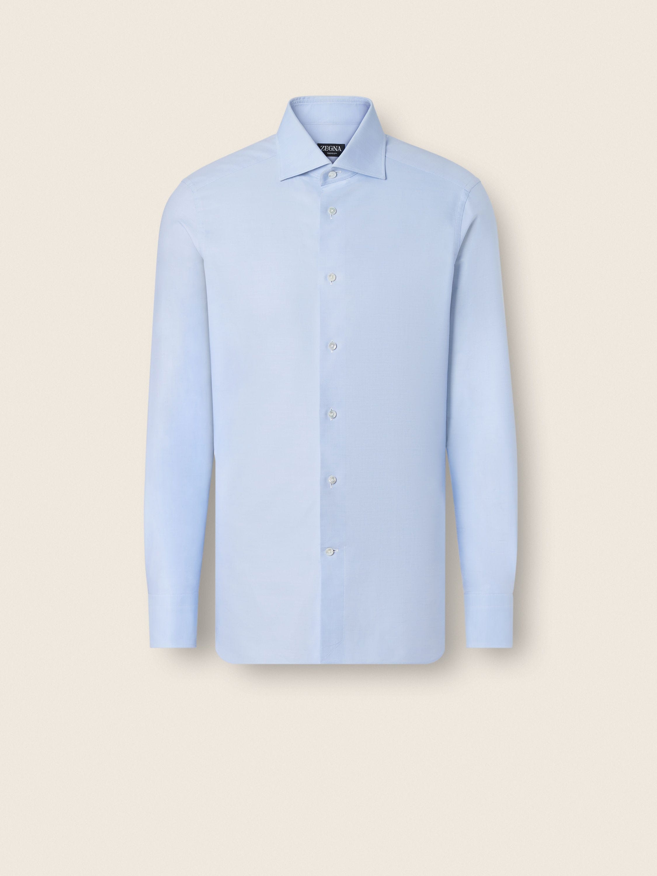 Zegna Light Blue Trofeo Cotton Shirt