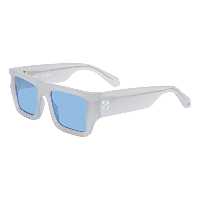 Off - White Sunglasses Square Full Rim, Shiny Grey Frame And Blue Lens Oeri149Chester0945