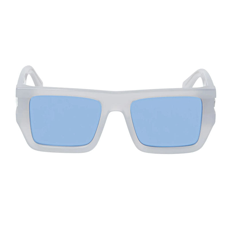 Off - White Sunglasses Square Full Rim, Shiny Grey Frame And Blue Lens Oeri149Chester0945