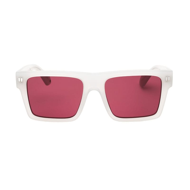 Off - White Sunglasses Square Full Rim, White Frame And Dark Grey Lens Oeri109Lawton0107