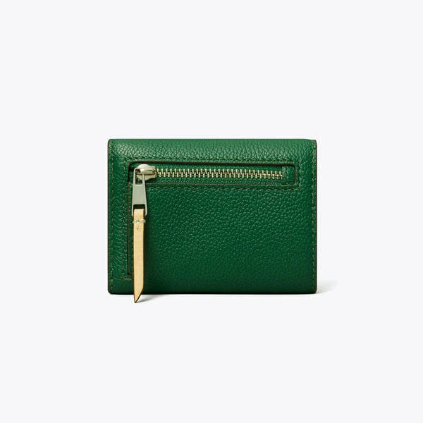 Tory Burch Small Pebble Envelope Wallet Dark Kale