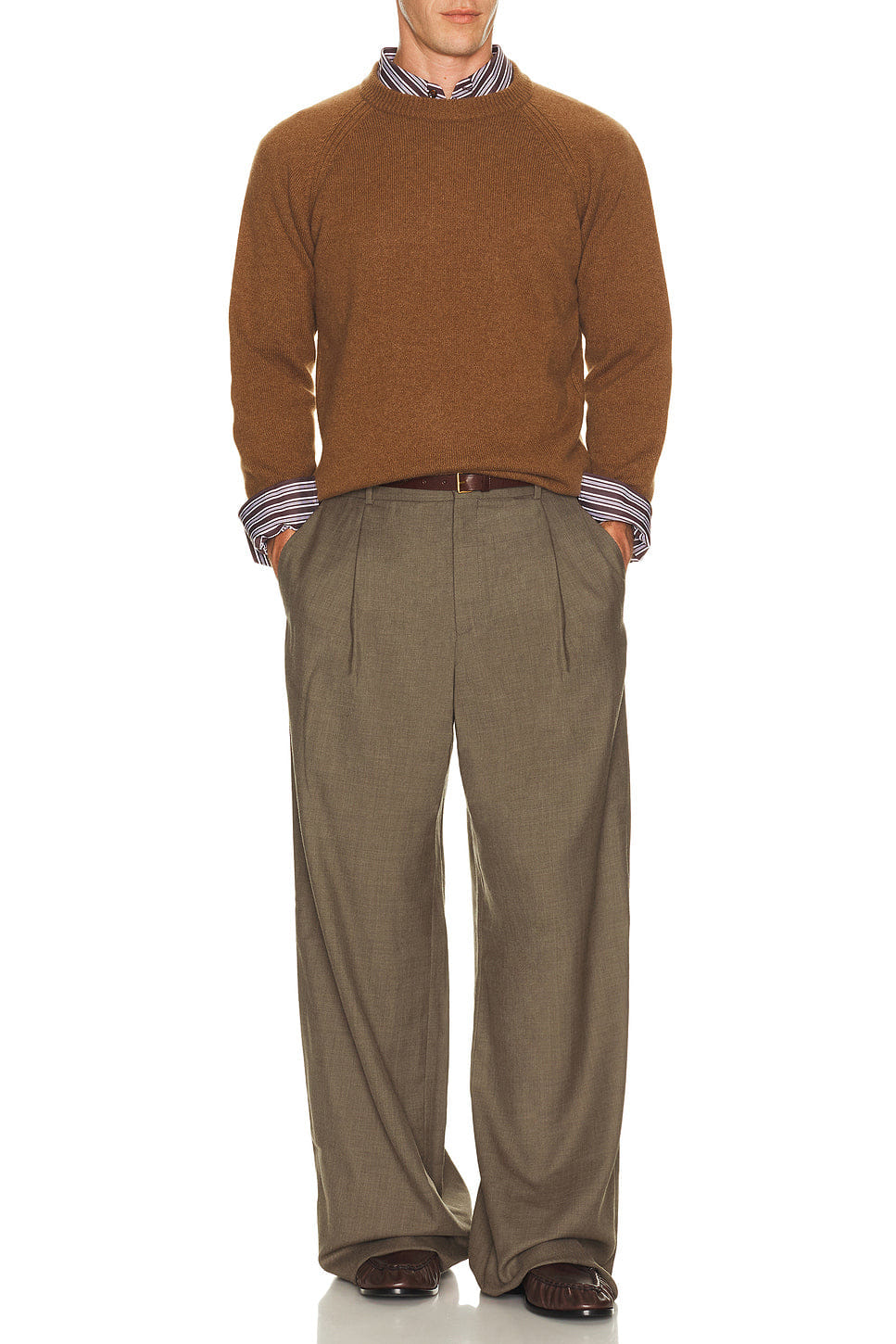 Saint Laurent Cashmere Raglan Sleeve Crewneck Sweater