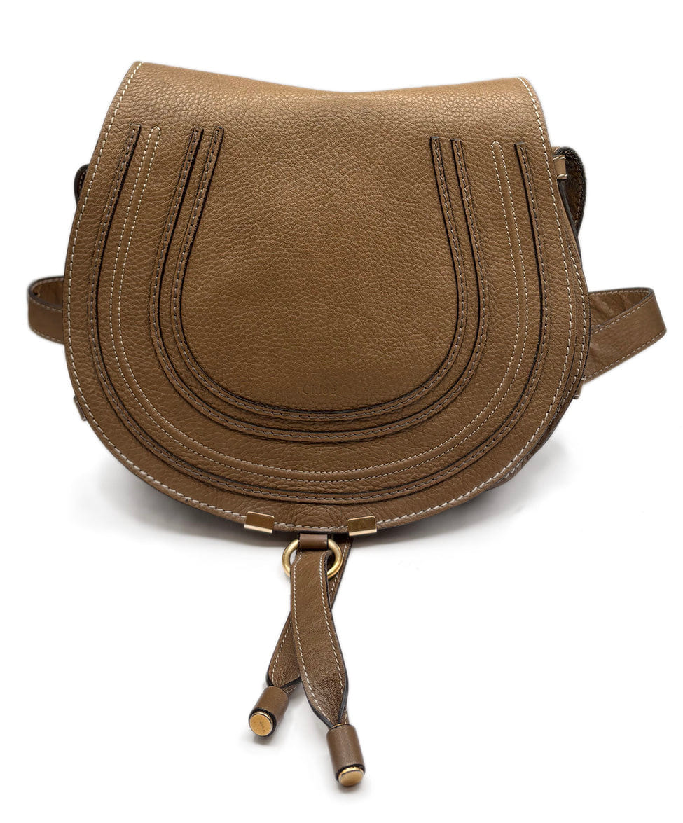 Chloe Neutral Khaki Leather Crossbody Handbag