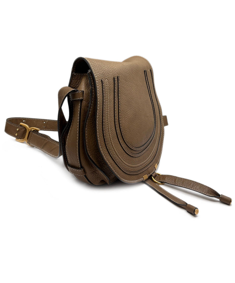 Chloe Neutral Khaki Leather Crossbody Handbag