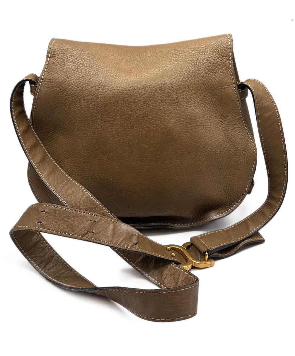 Chloe Neutral Khaki Leather Crossbody Handbag