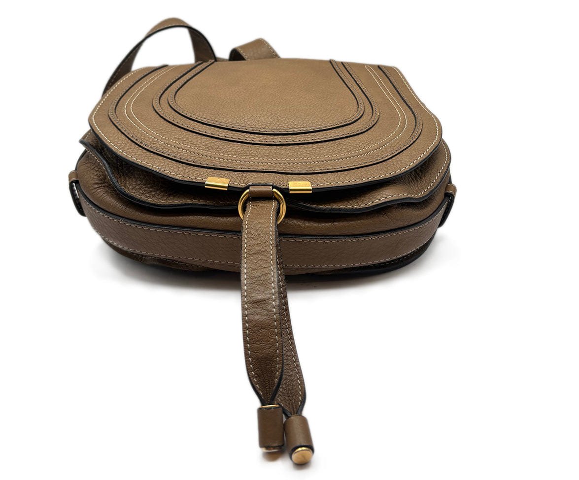 Chloe Neutral Khaki Leather Crossbody Handbag