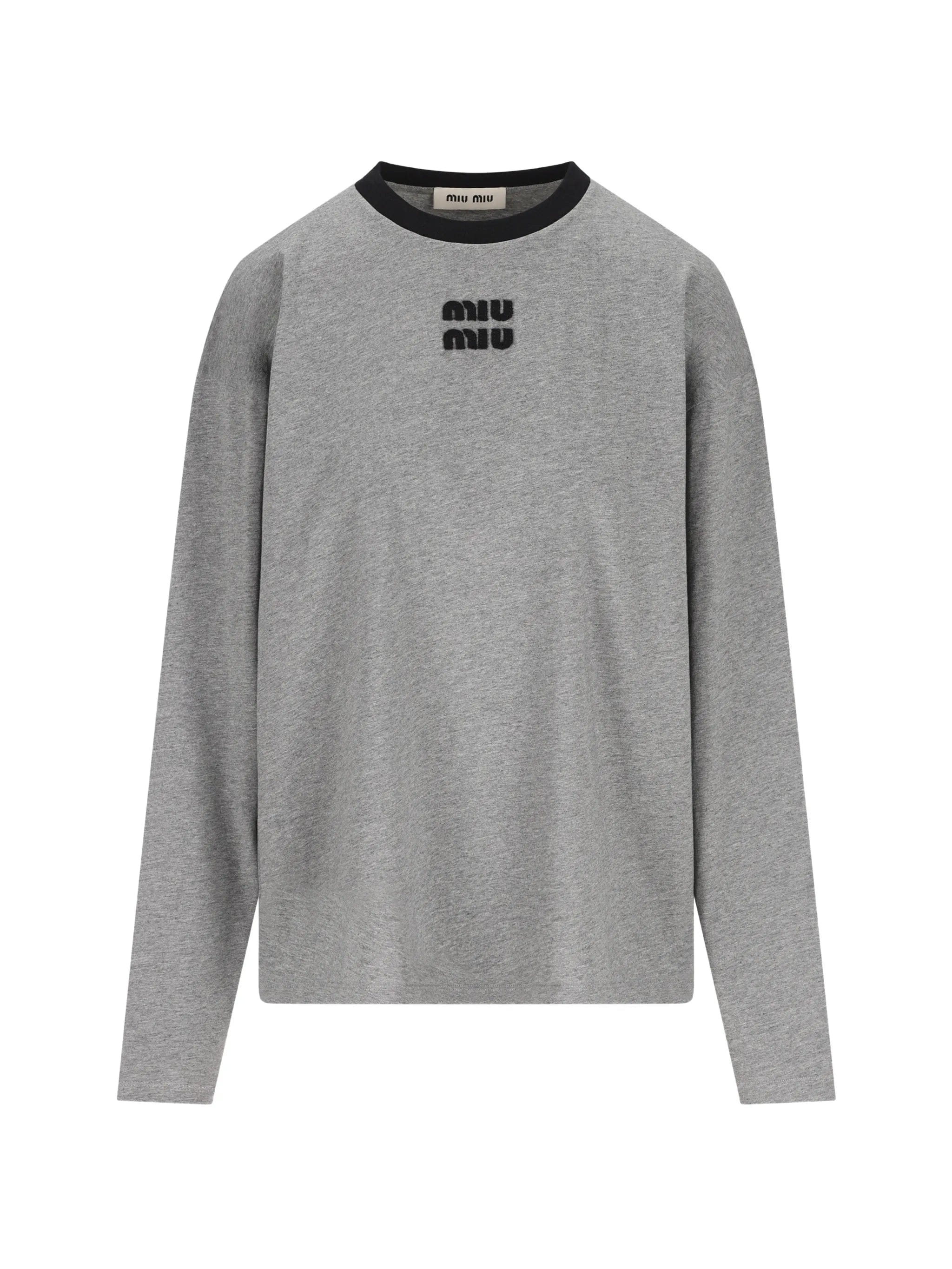 Miu Miu logo - patch long - sleeve sweater