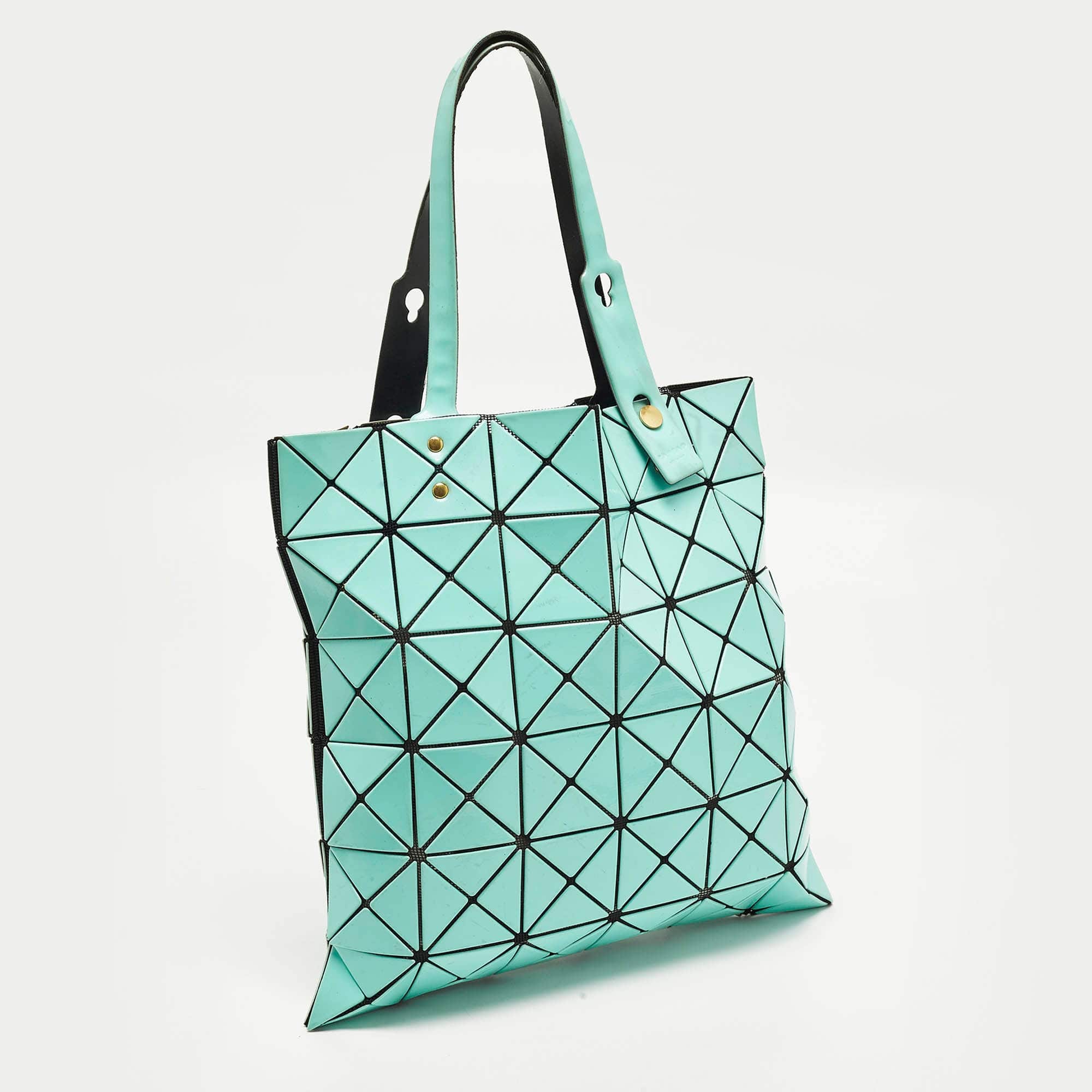 Issey Miyake Bao Bao Turquoise Pvc And Mesh Nylon Tote