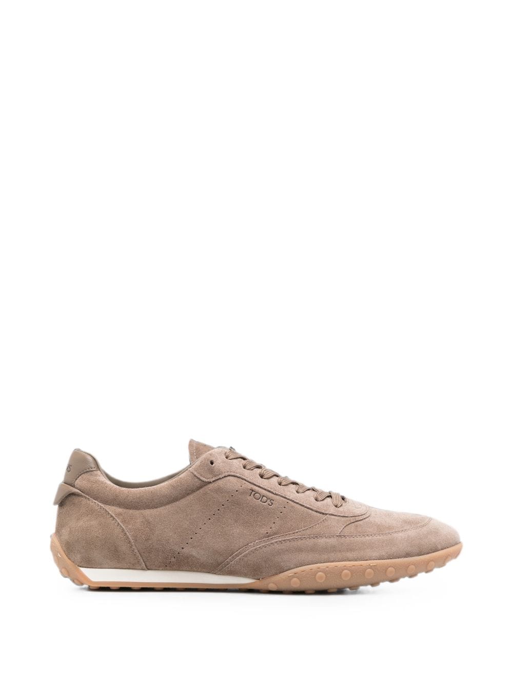 Tod's Suede Leather Sneaker — Taupe