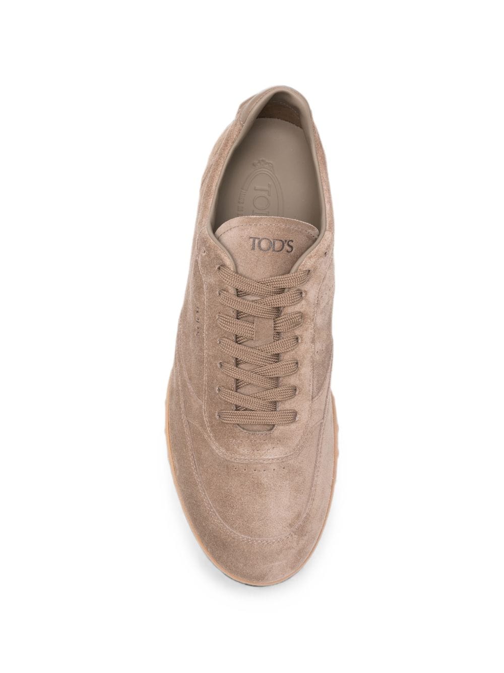 Tod's Suede Leather Sneaker — Taupe