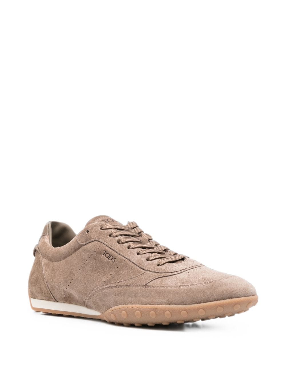 Tod's Suede Leather Sneaker — Taupe