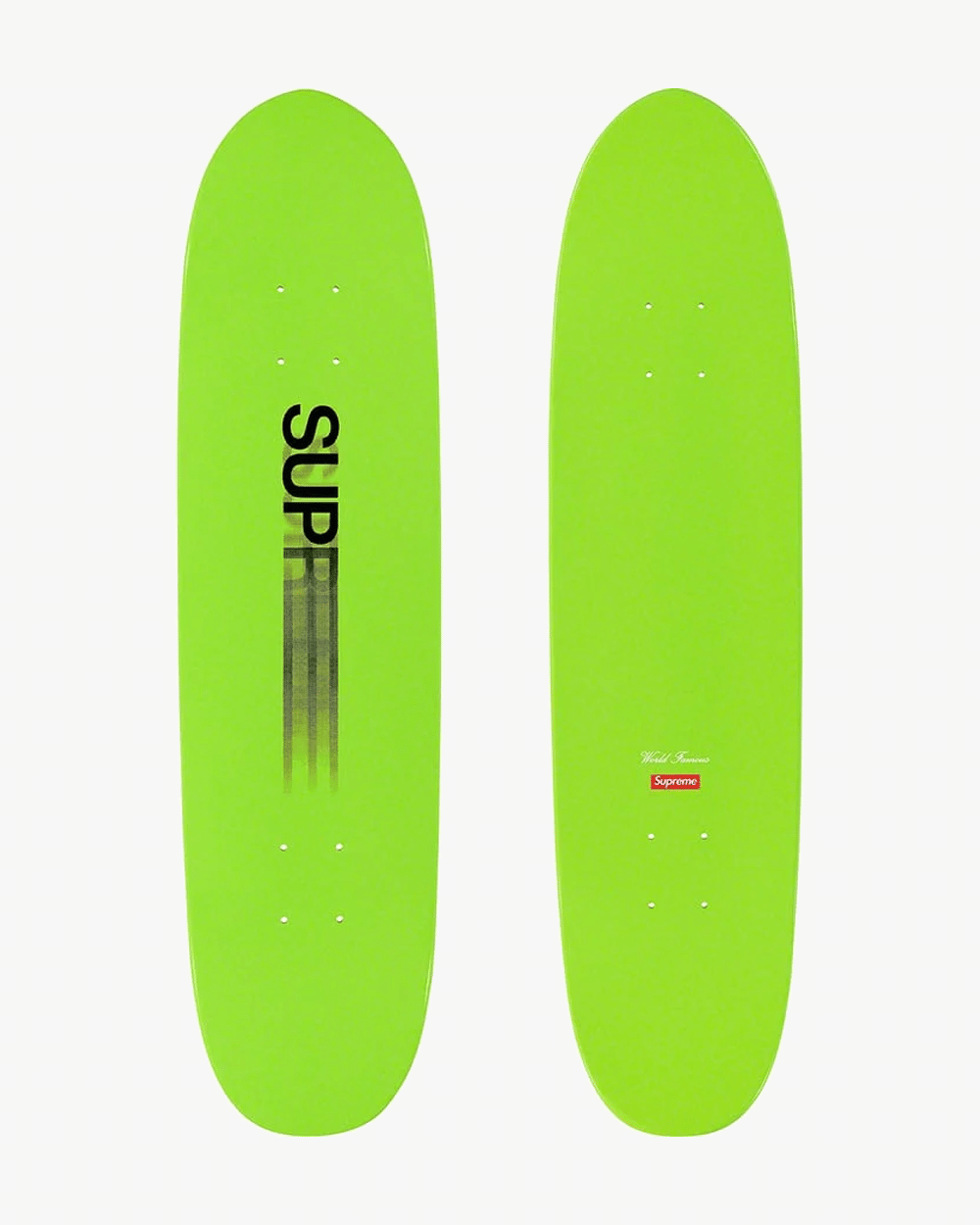 SUPREME SS20 MOTION LOGO CRUISER SKATEBOARD DECK LIME
