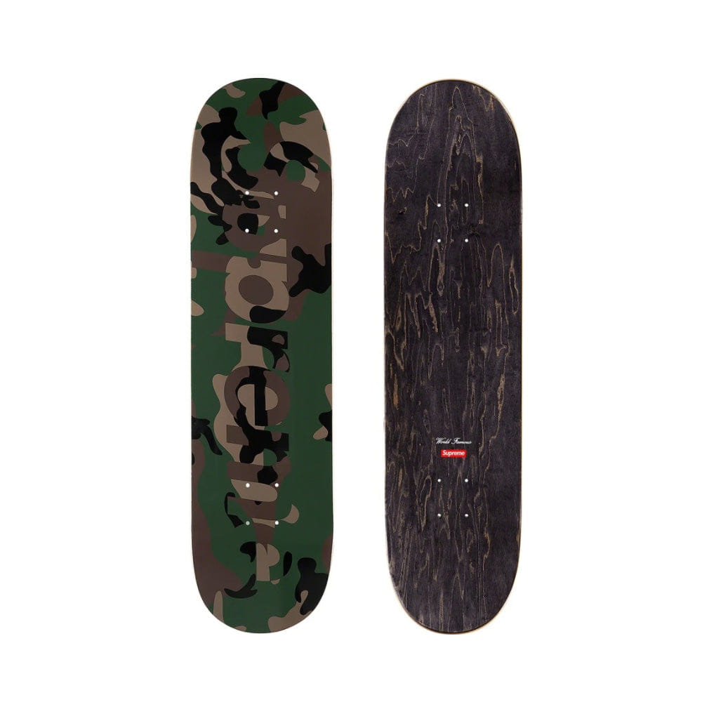 SUPREME FW20 GREEN CAMO LOGO SKATEBOARD DECK