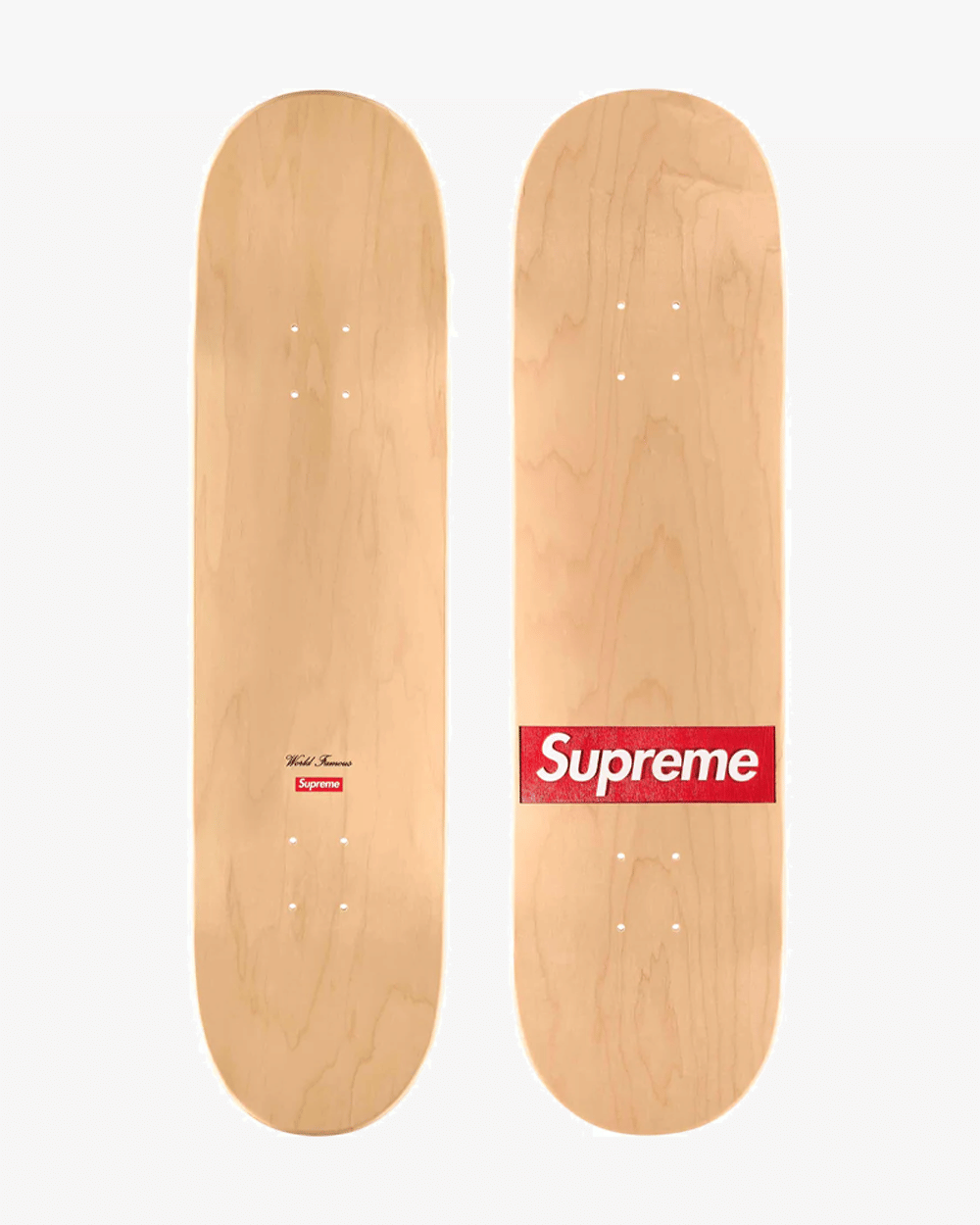 SUPREME SS24 ROUTED BOX LOGO SKATEBOARD DECK NATURAL (NEW)