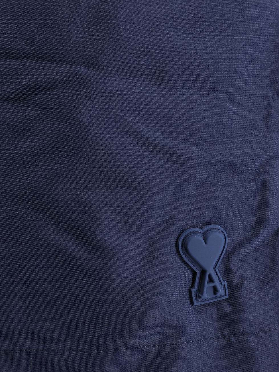 AMI Paris Nylon swimsuit with tone - on - tone logo patch