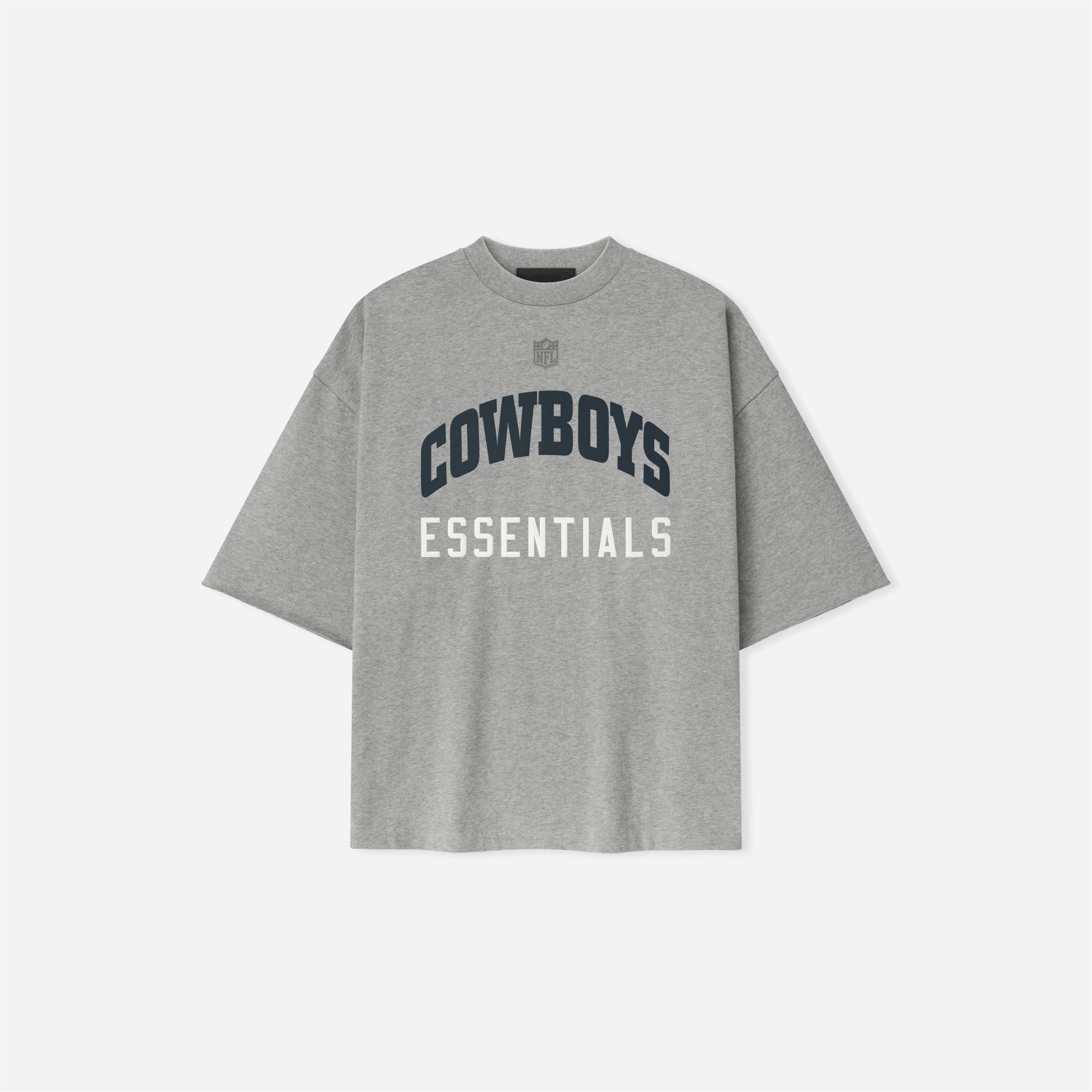 Fear of God Essentials Cowboys 90s 3/4 Sleeve Football T-Shirt Concrete Heather