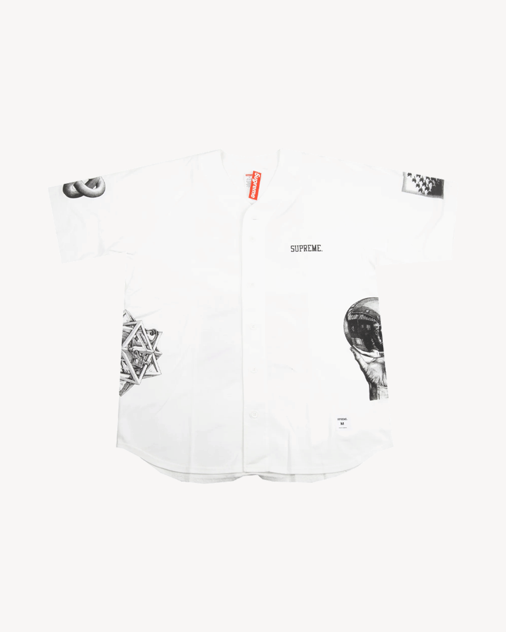SUPREME SS17 MC ESCHER BASEBALL JERSEY WHITE