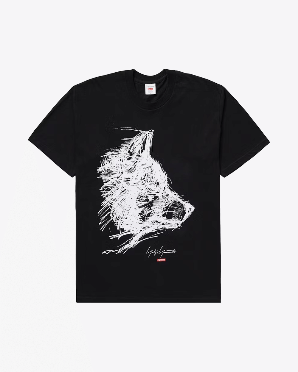 SUPREME x YOHJI YAMAMOTO FW20 SCRIBBLE WOLF BLACK T-Shirt