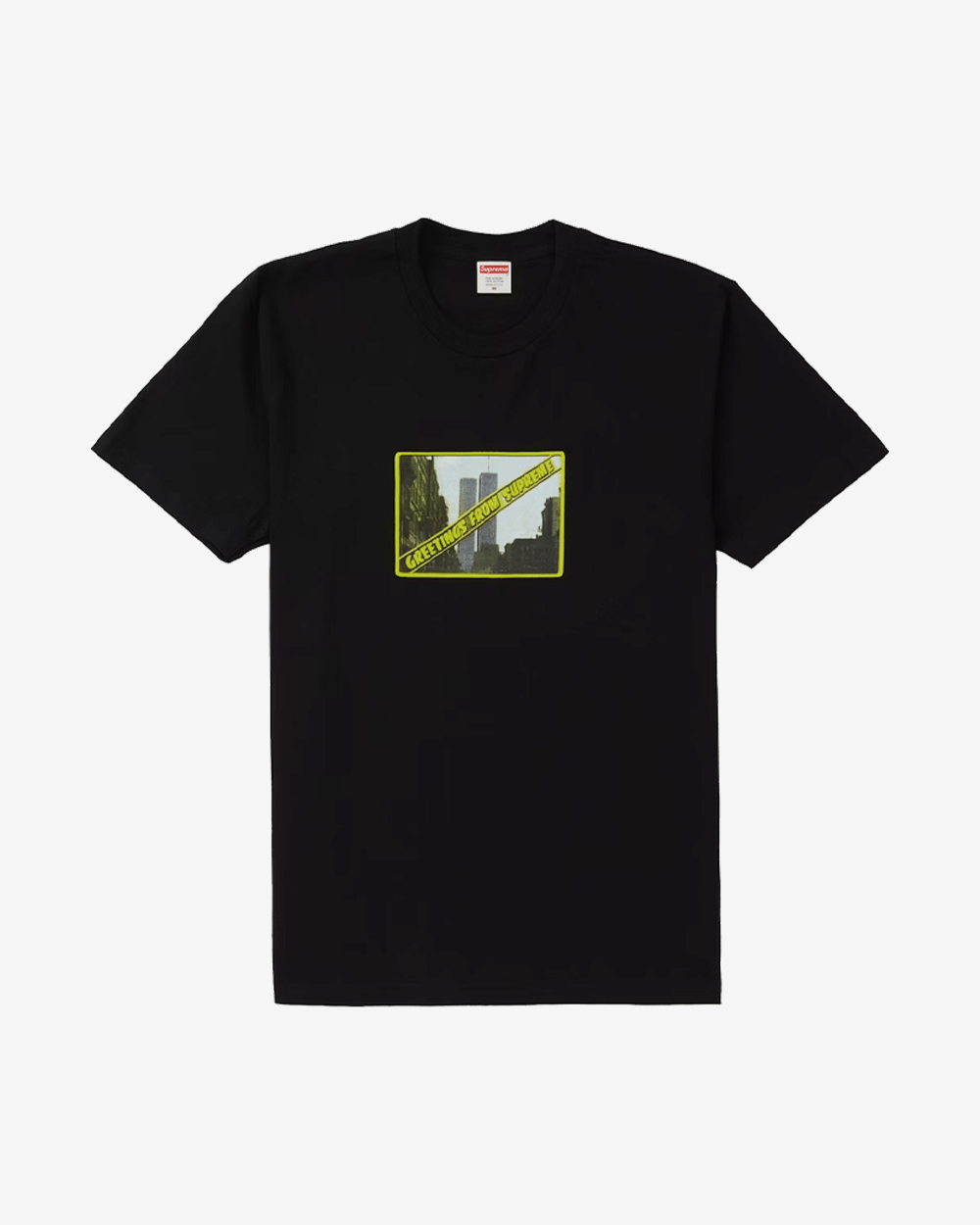 SUPREME SS19 GREETINGS FROM NY BLACK T-Shirt