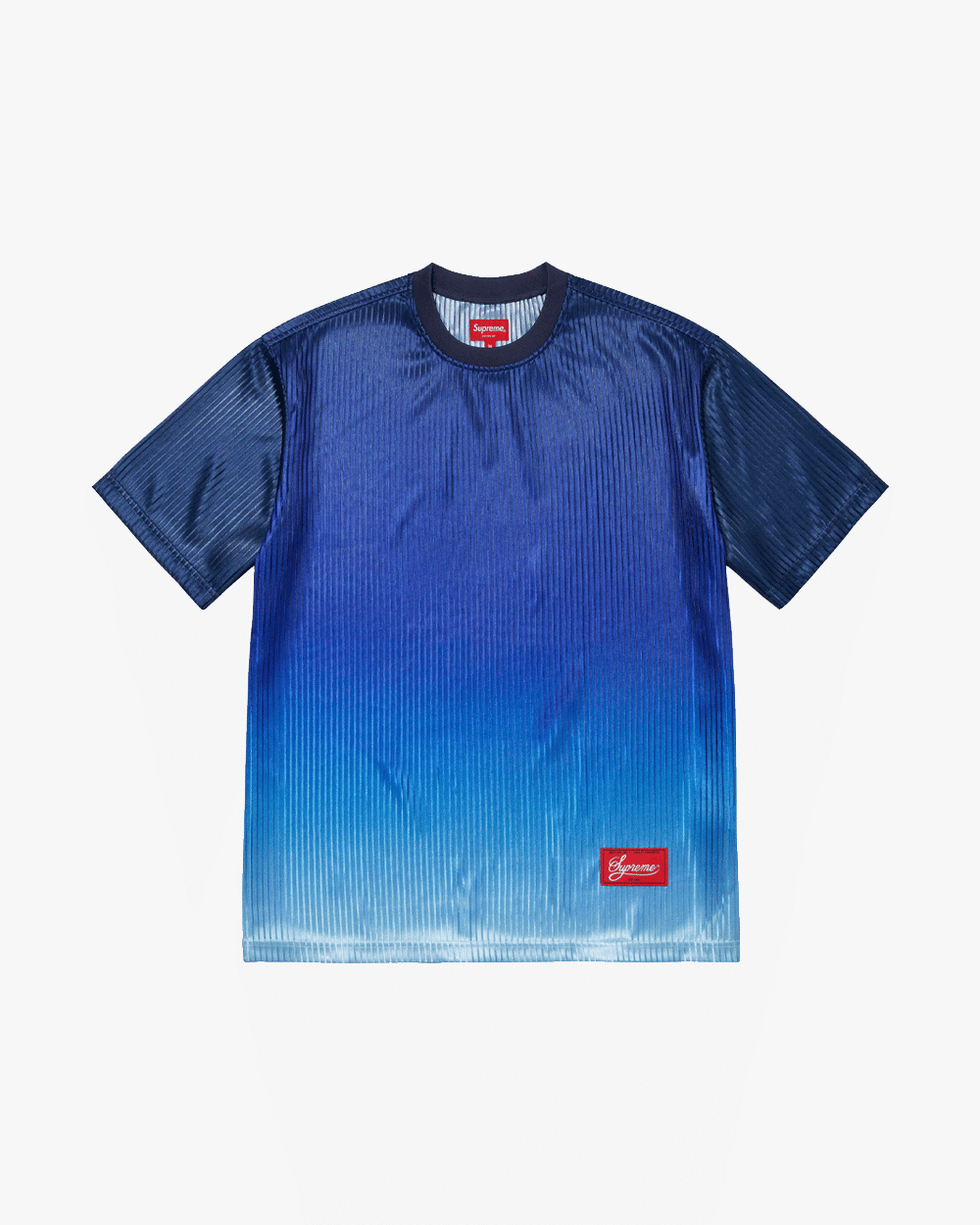 SUPREME SS23 GRADIENT MESH STRIPE JERSEY BLUE