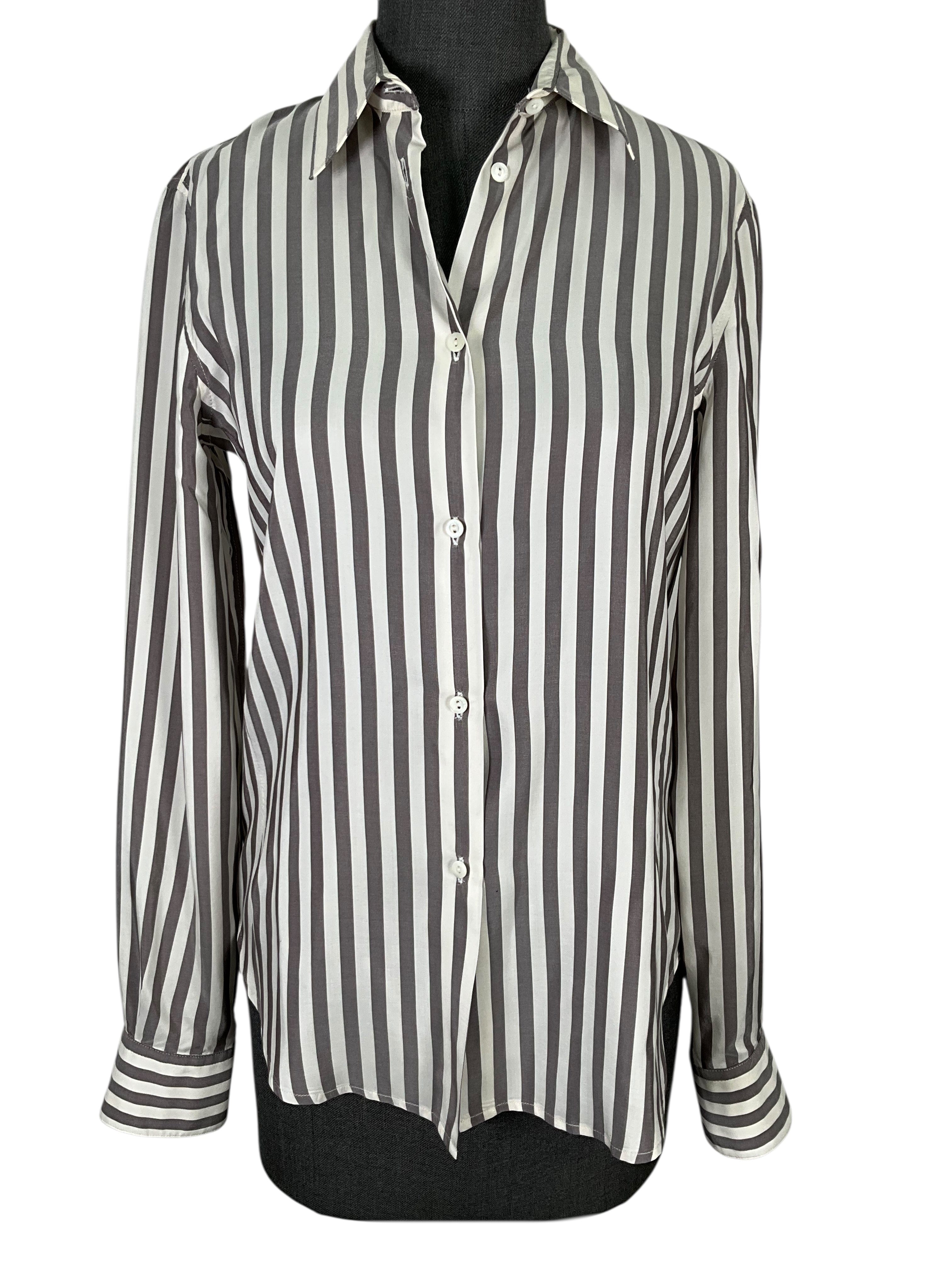 Loro Piana Silk Button Down Blouse Size M