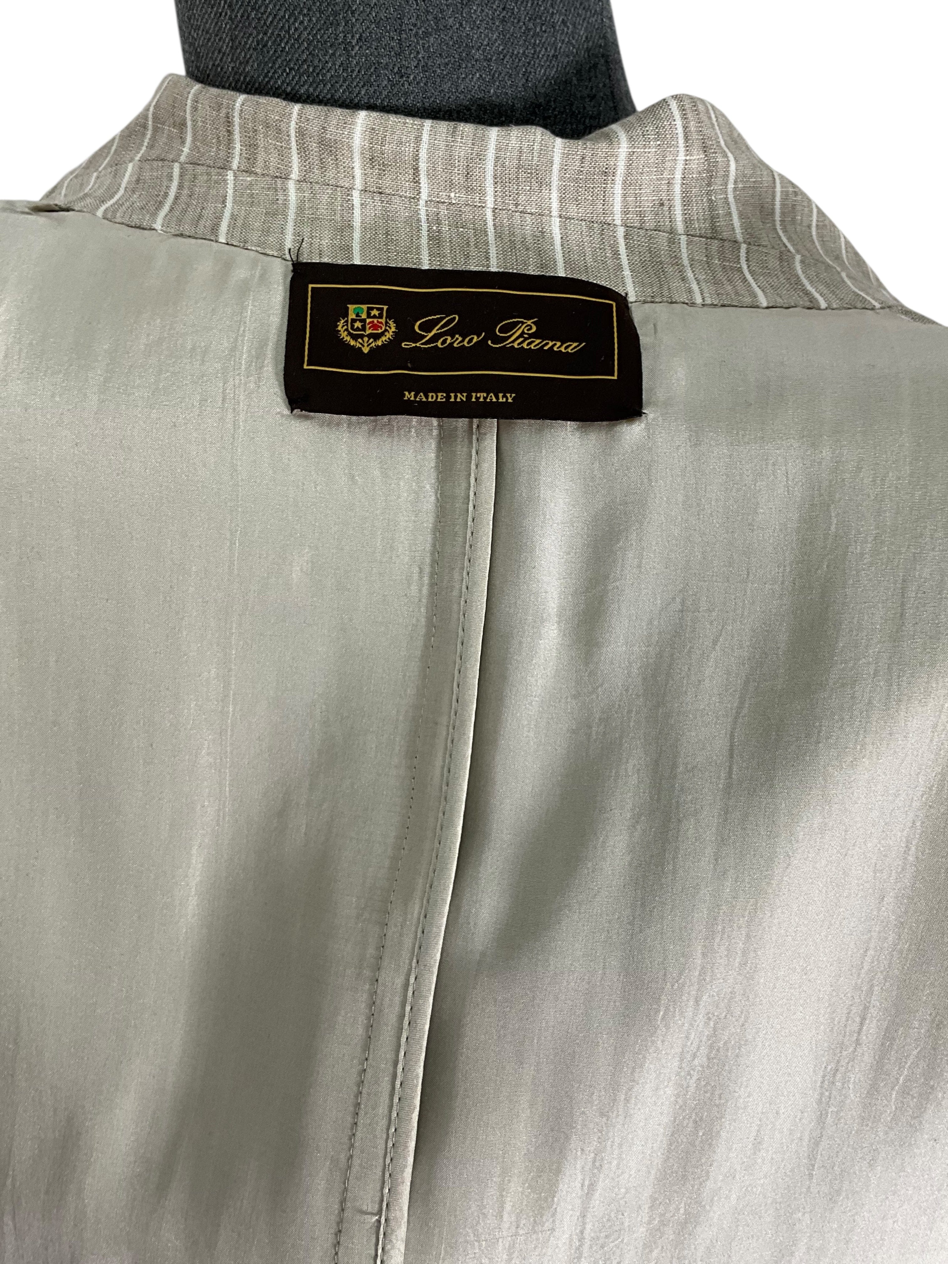 Loro Piana Pinstripe Linen Blazer Size L