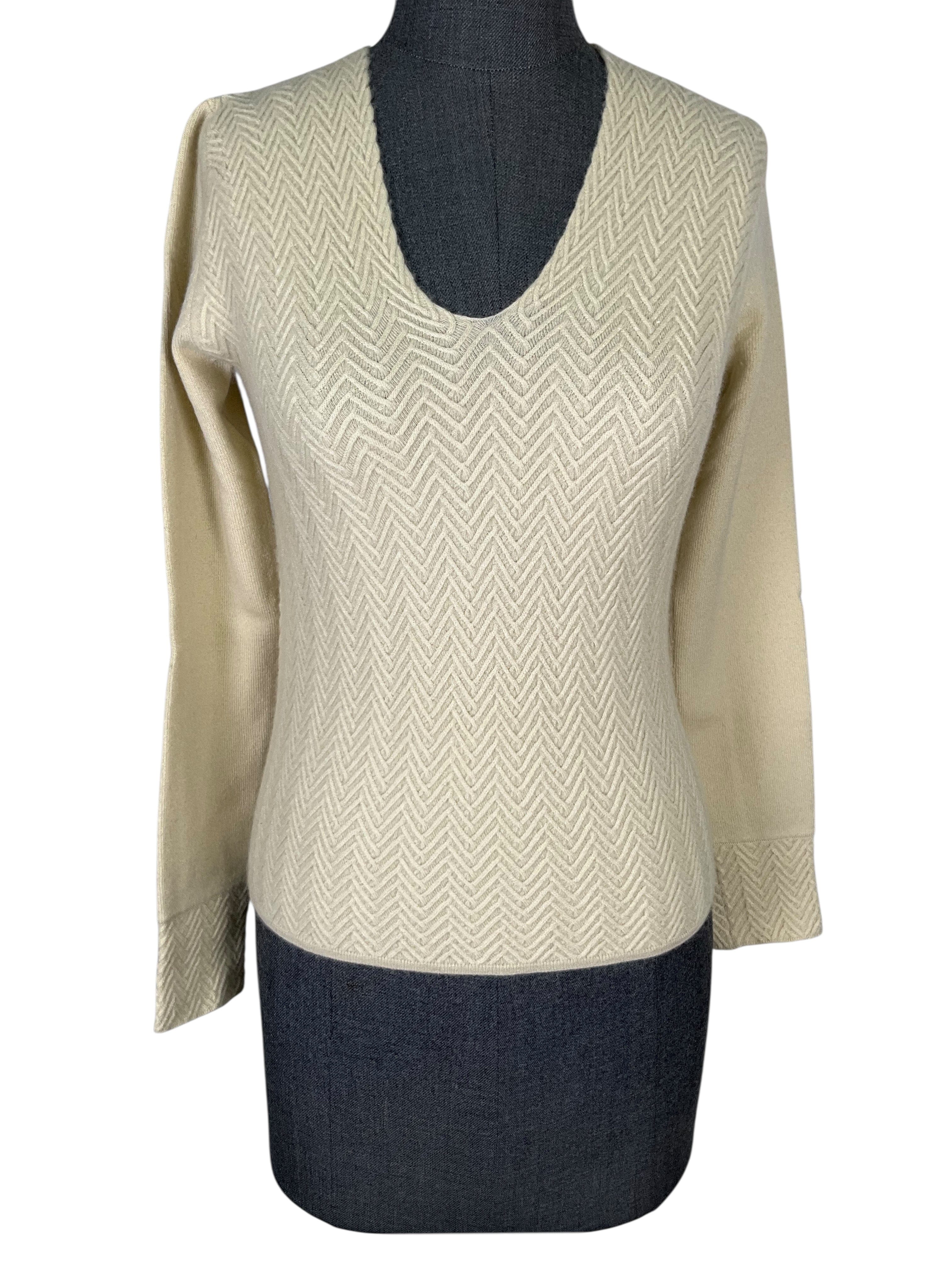Loro Piana Chevron Knit Cashmere Sweater Size S