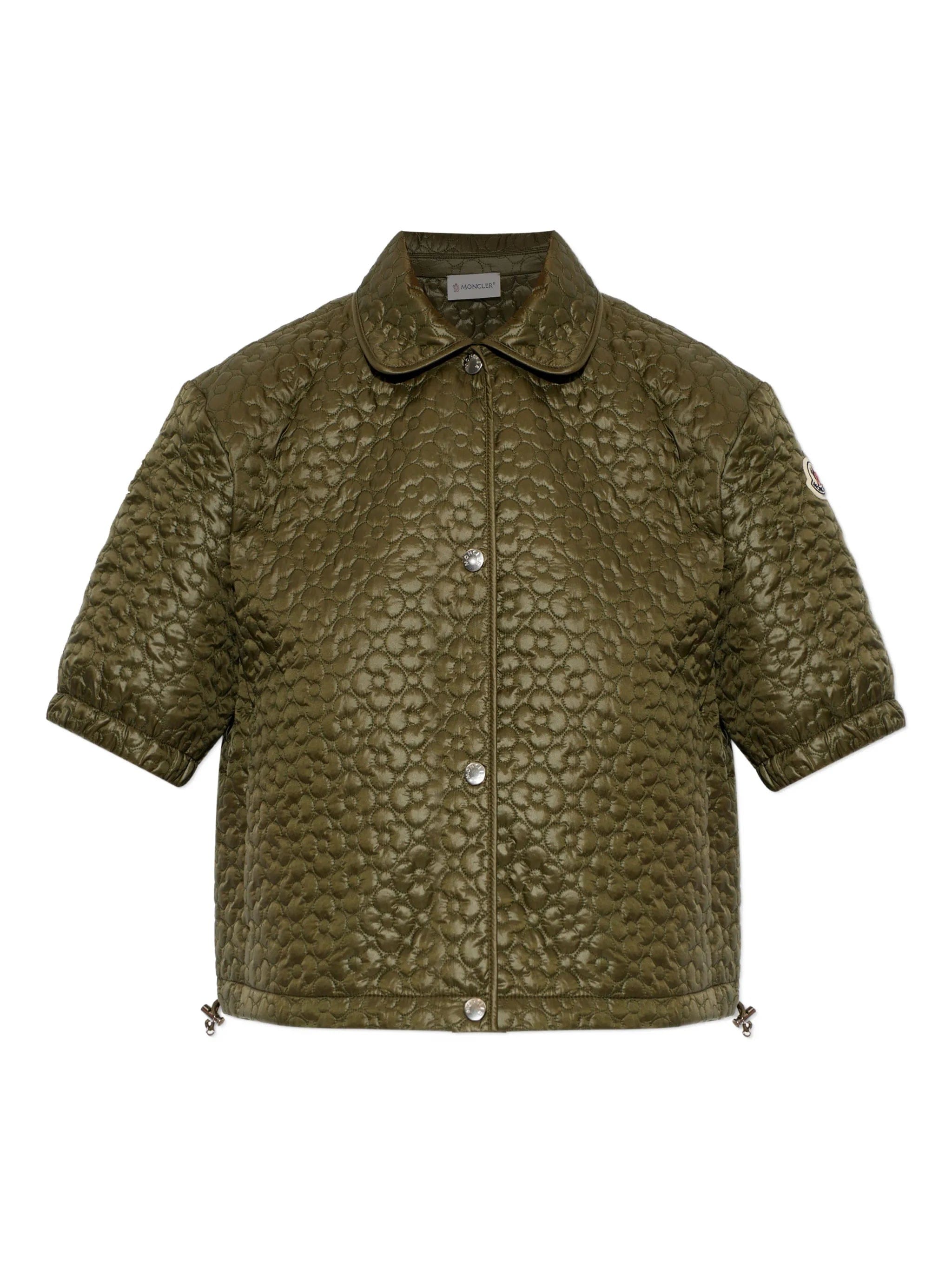Moncler flower quilted short - sleeve top