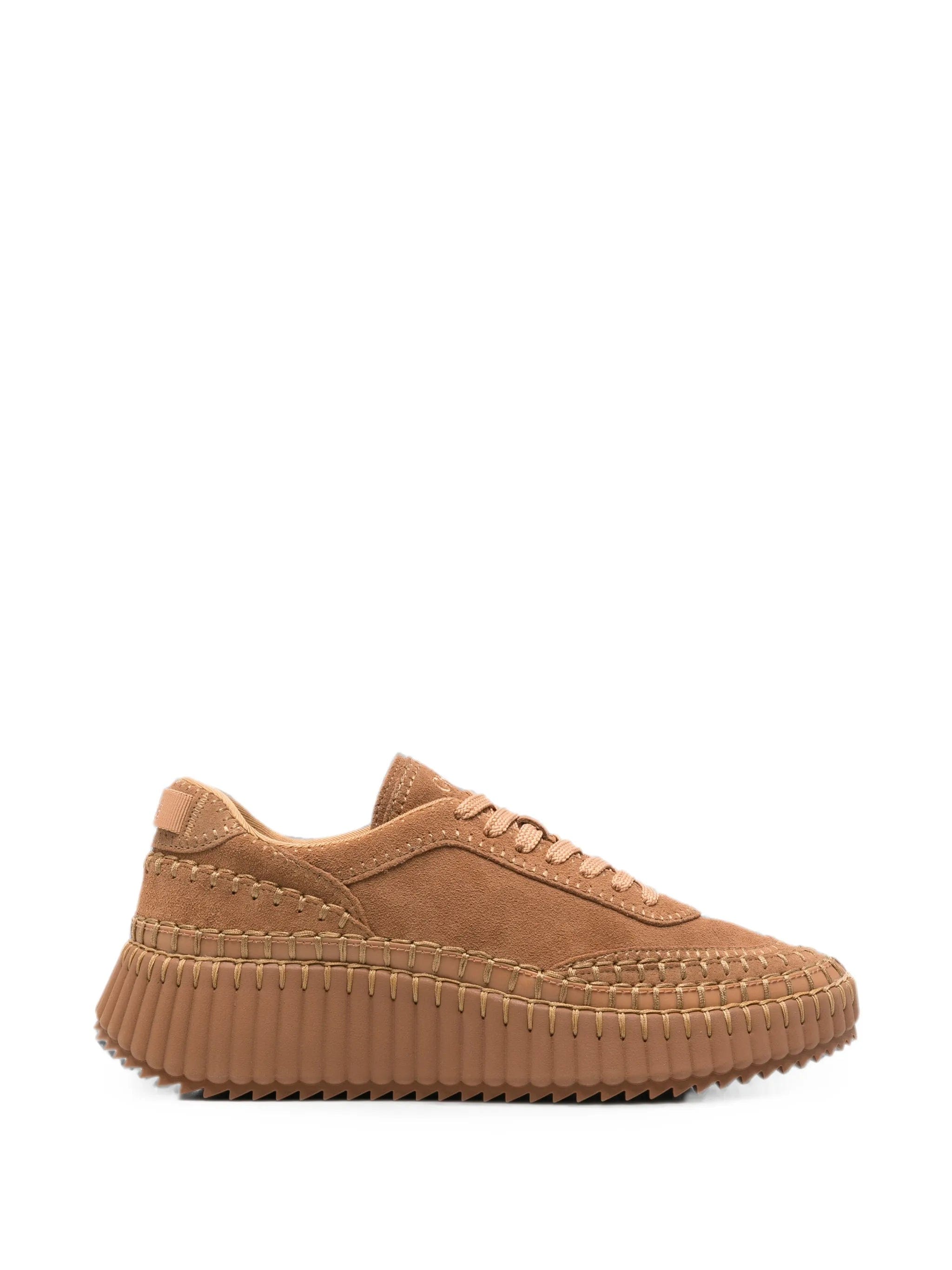 Chloé Nama hand - stitched suede sneakers