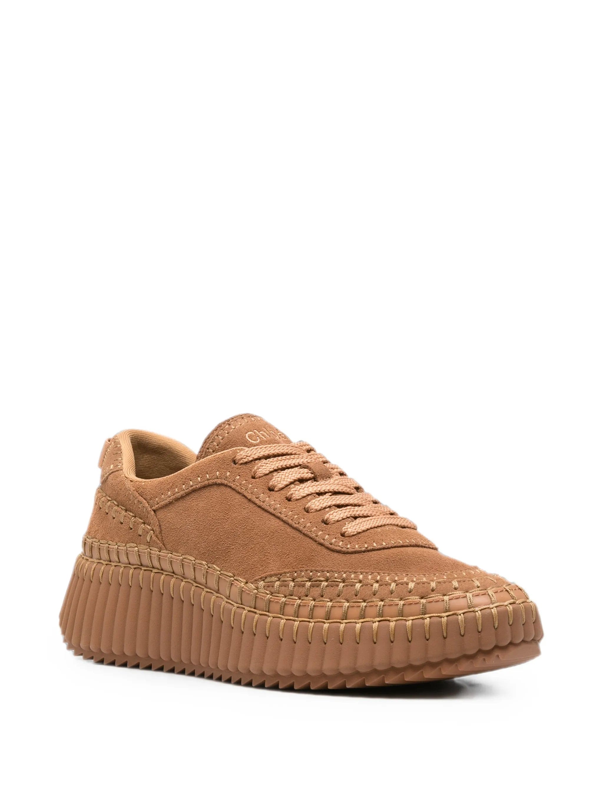 Chloé Nama hand - stitched suede sneakers