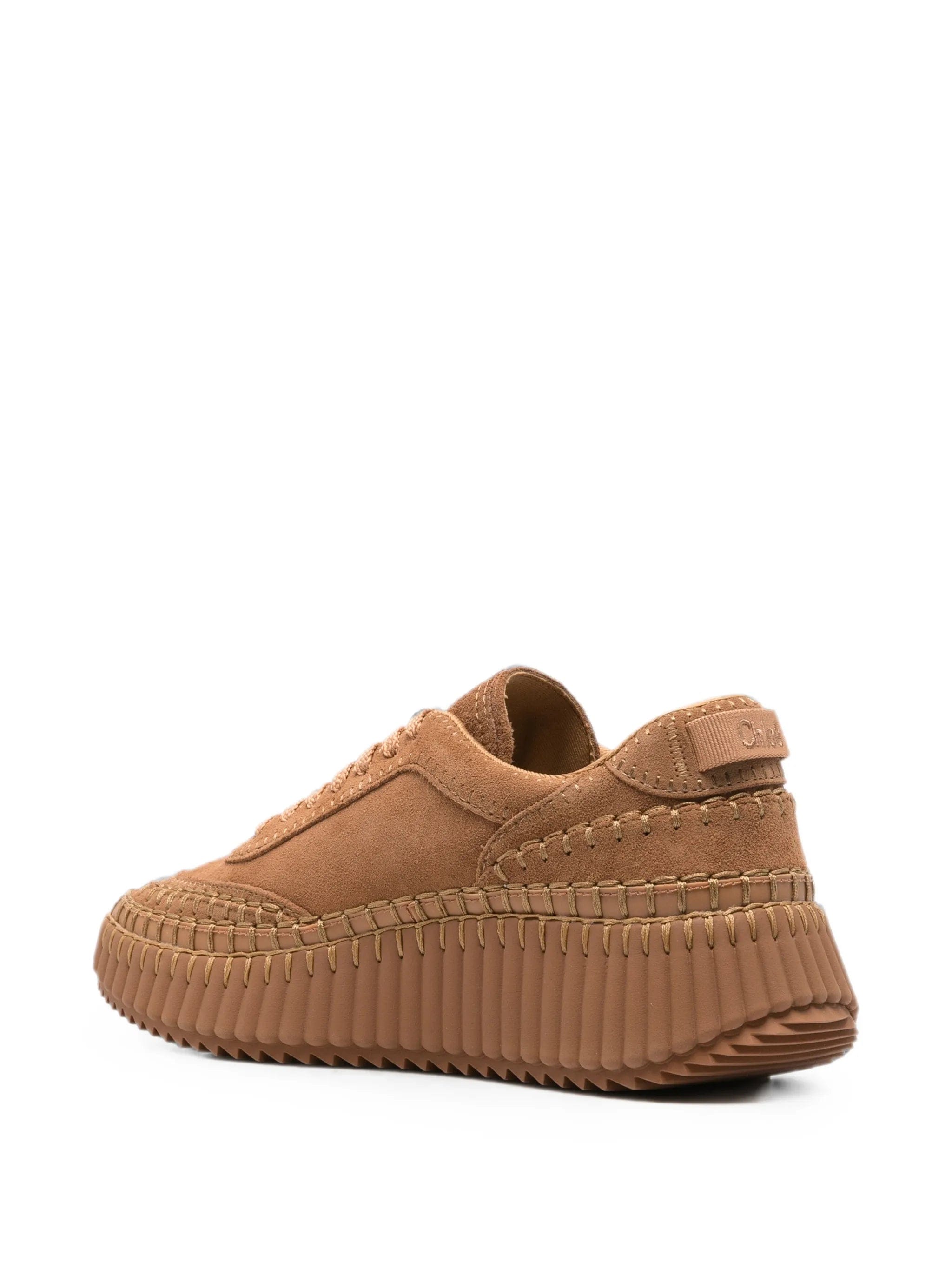 Chloé Nama hand - stitched suede sneakers