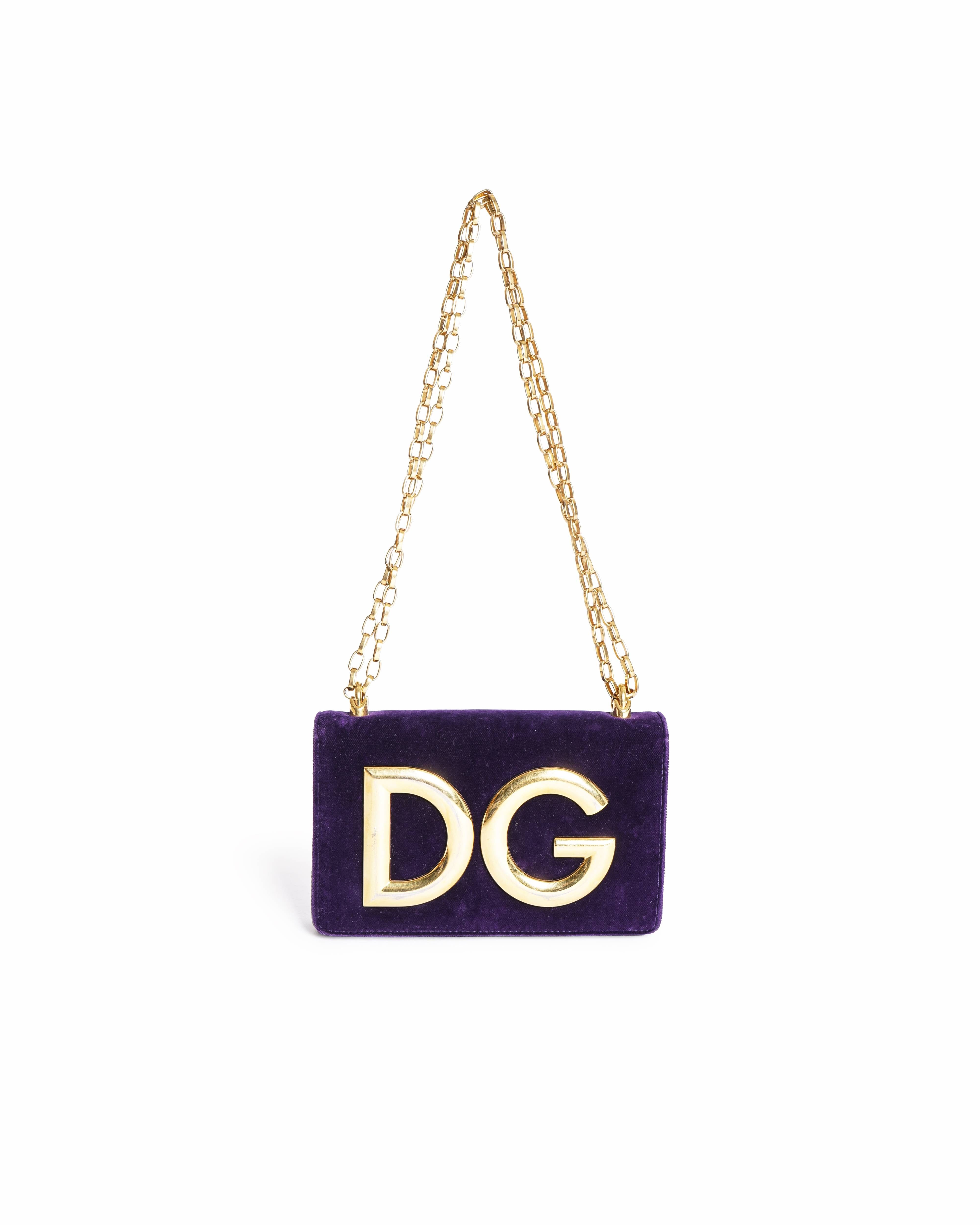Dolce & Gabbana Velvet Chain - Link Shoulder Bag