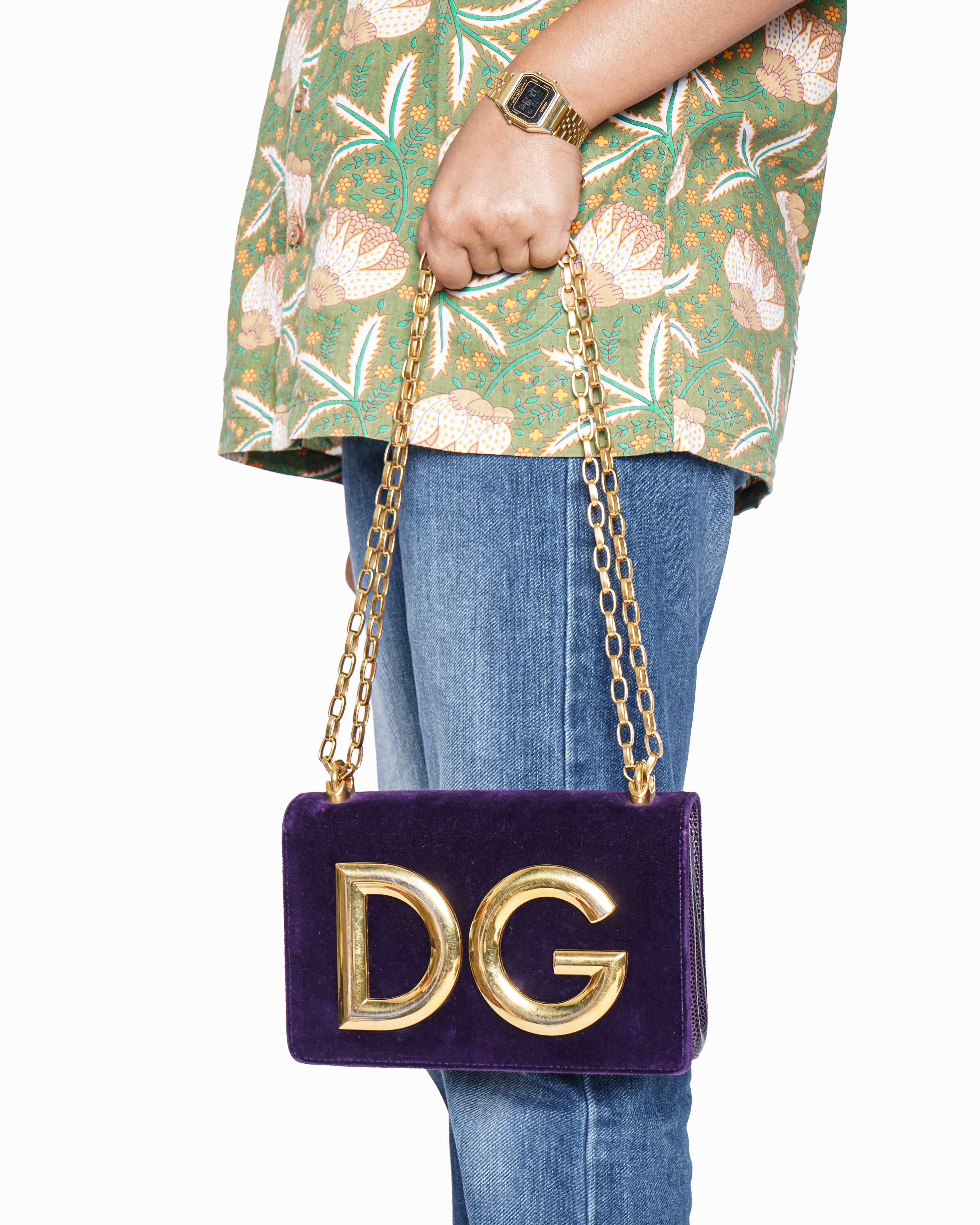 Dolce & Gabbana Velvet Chain - Link Shoulder Bag
