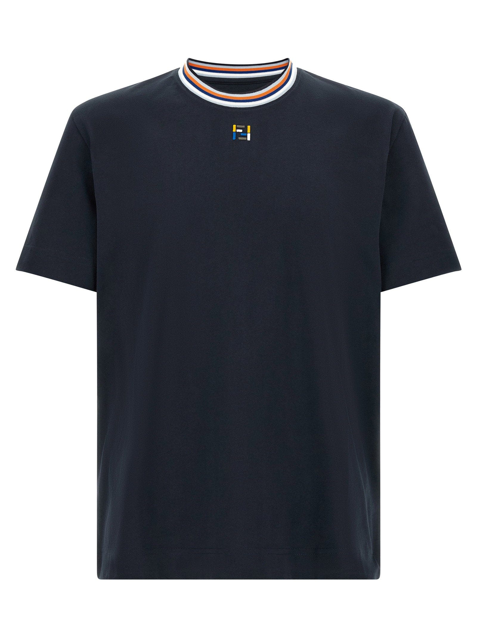 Fendi FF - Embroidered Crewneck T - Shirt — navy