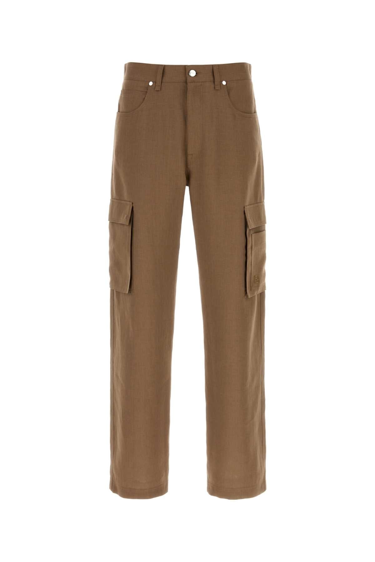 Fendi Linen Cargo Pants — Tan