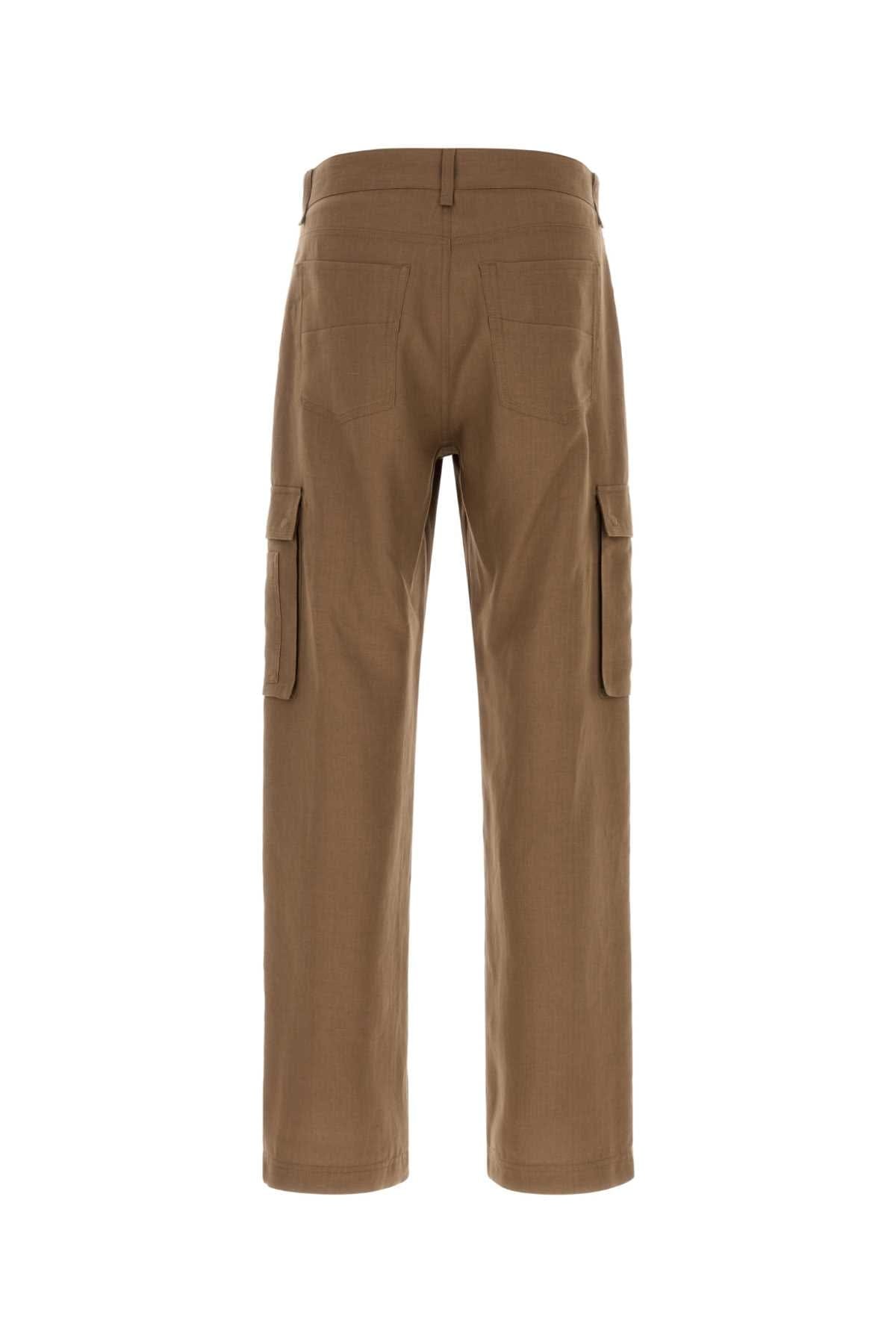 Fendi Linen Cargo Pants — Tan